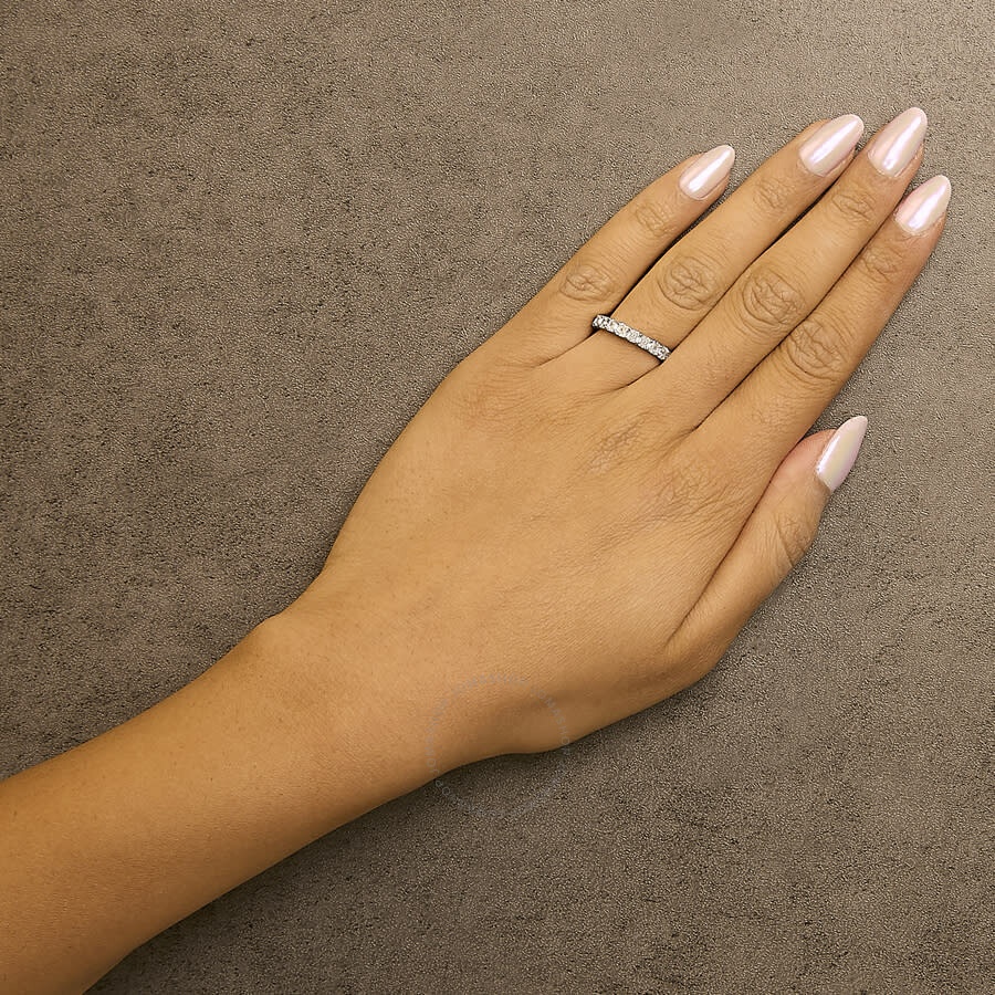 Haus Of Brilliance - Haus of Brilliance 14K White Gold 2 1/3 Cttw Asscher Cut Lab Grown Diamond Eternity Band Ring- Ring  - 5