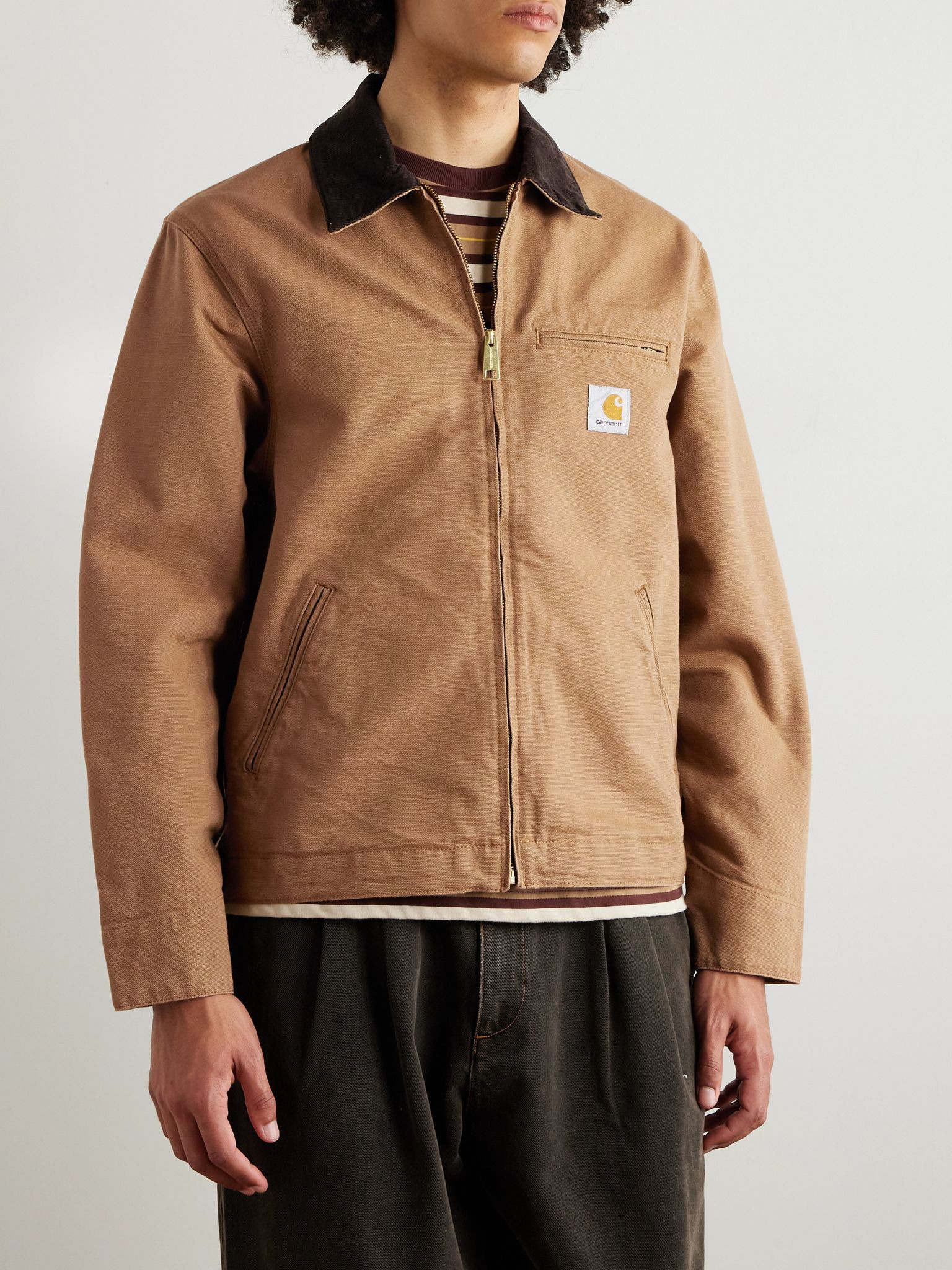 Detroit Corduroy-Trimmed Organic Cotton-Canvas Jacket Brown - 3