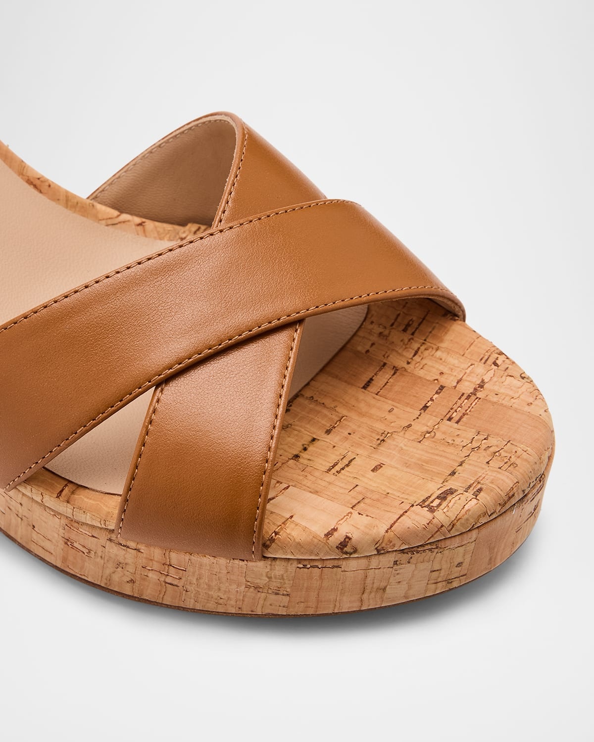 Dayna Leather Crisscross Platform Sandals - 5