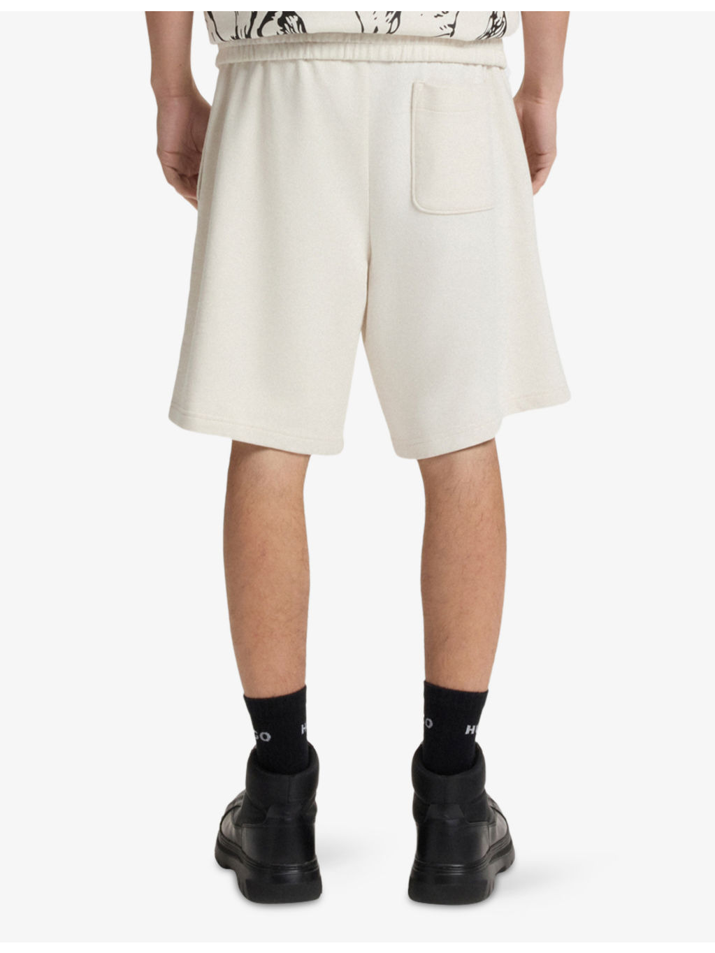 Graphic-Print Elasticated-Waist Cotton Shorts - 3