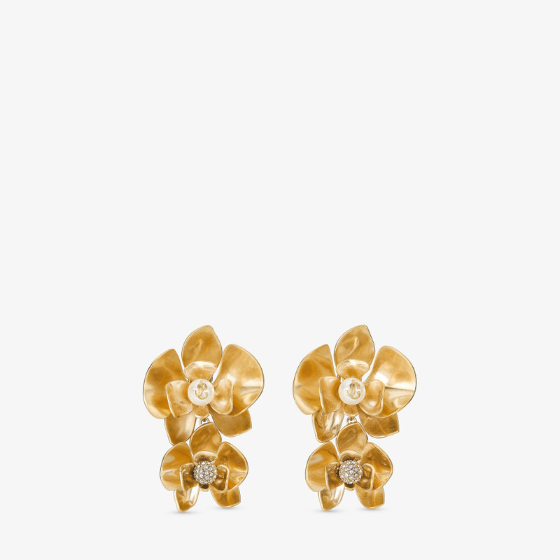 Petal Double Earring
Gold-Finish Earrings with Crystal and Pearl Embellishment 1