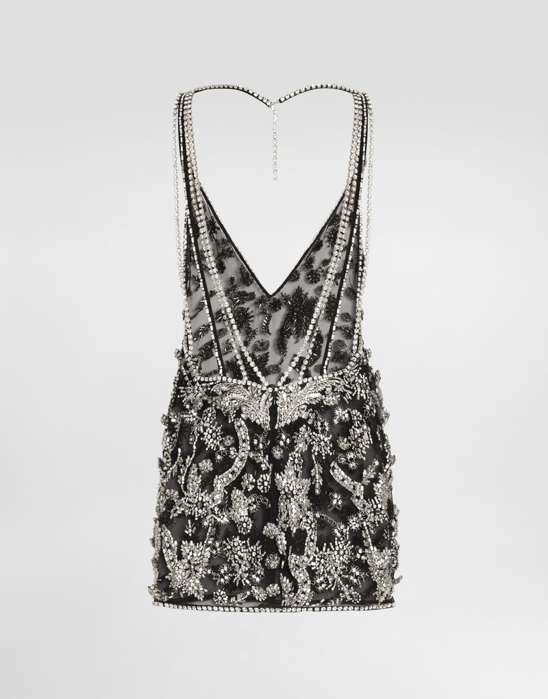 Short embroidered tulle dress 8