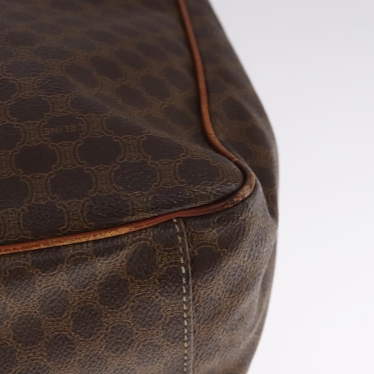 CELINE Macadam Canvas Tote Bag Pvc Brown Gold - 16