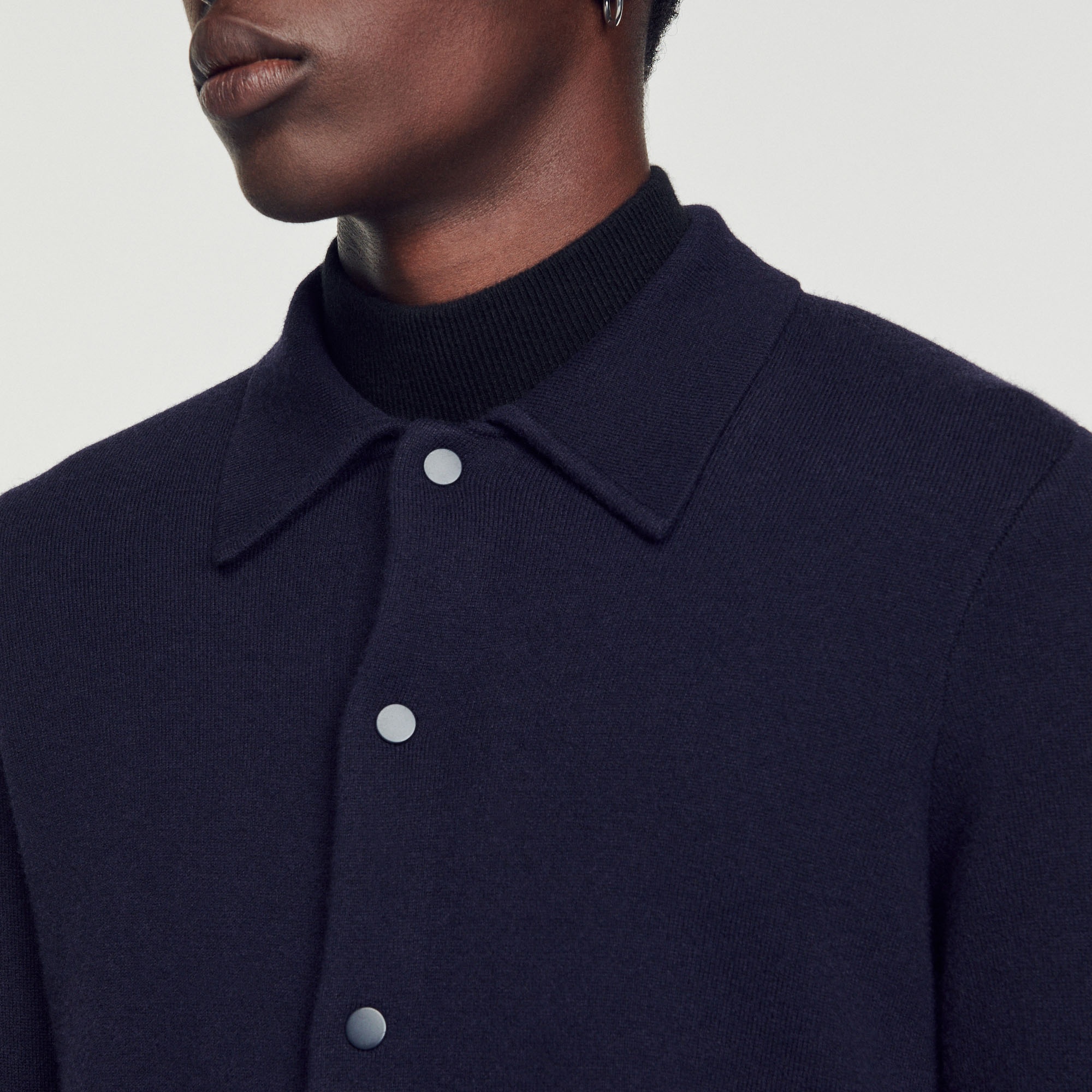 Cardigan with polo collar - 3