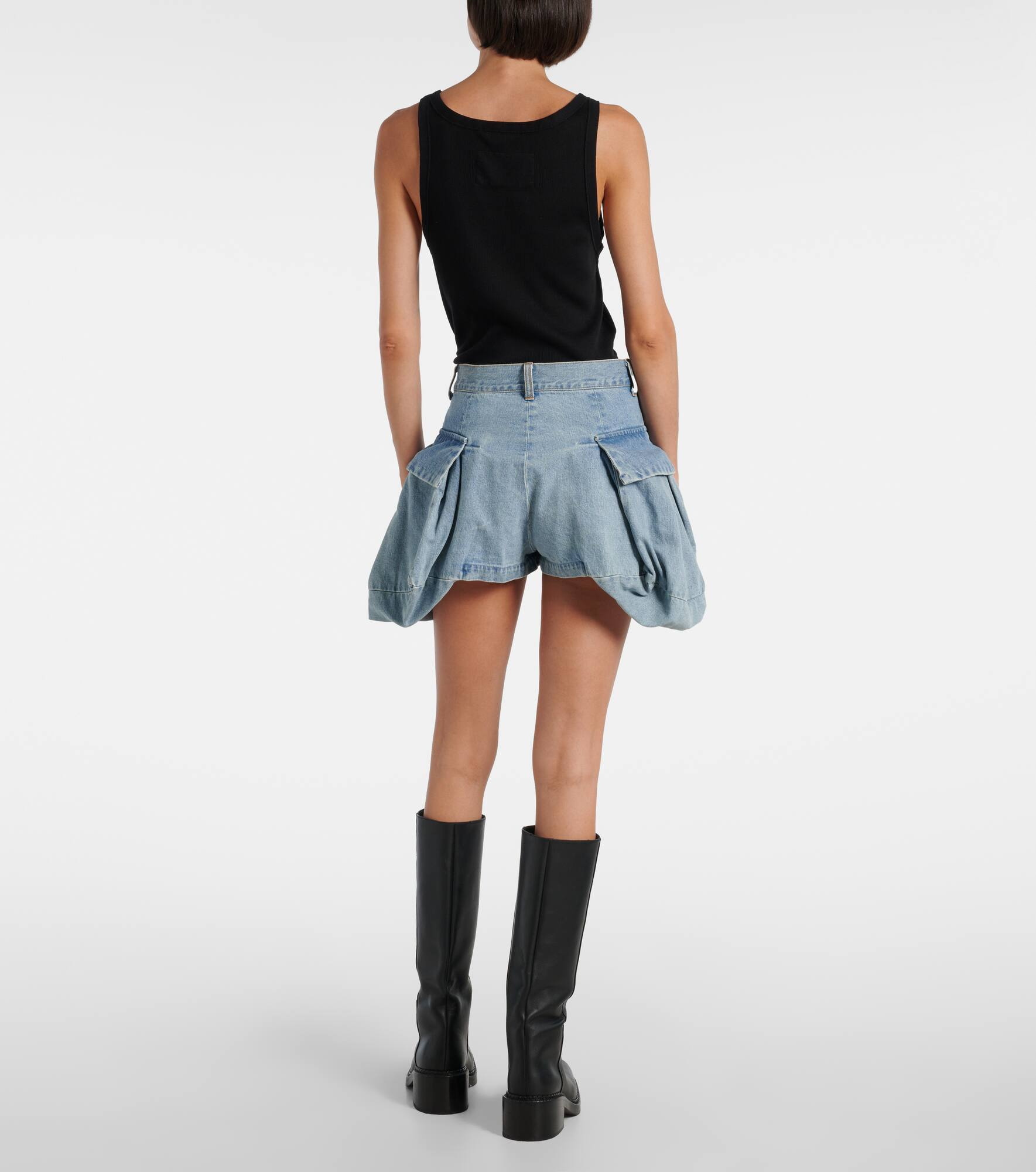 Cargo denim shorts - 3