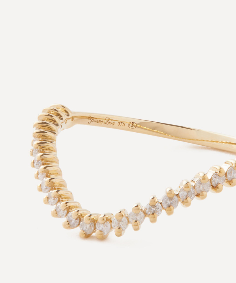Yvonne Léon 9ct Gold Mini Alliance Vague Diamond Ring outlook