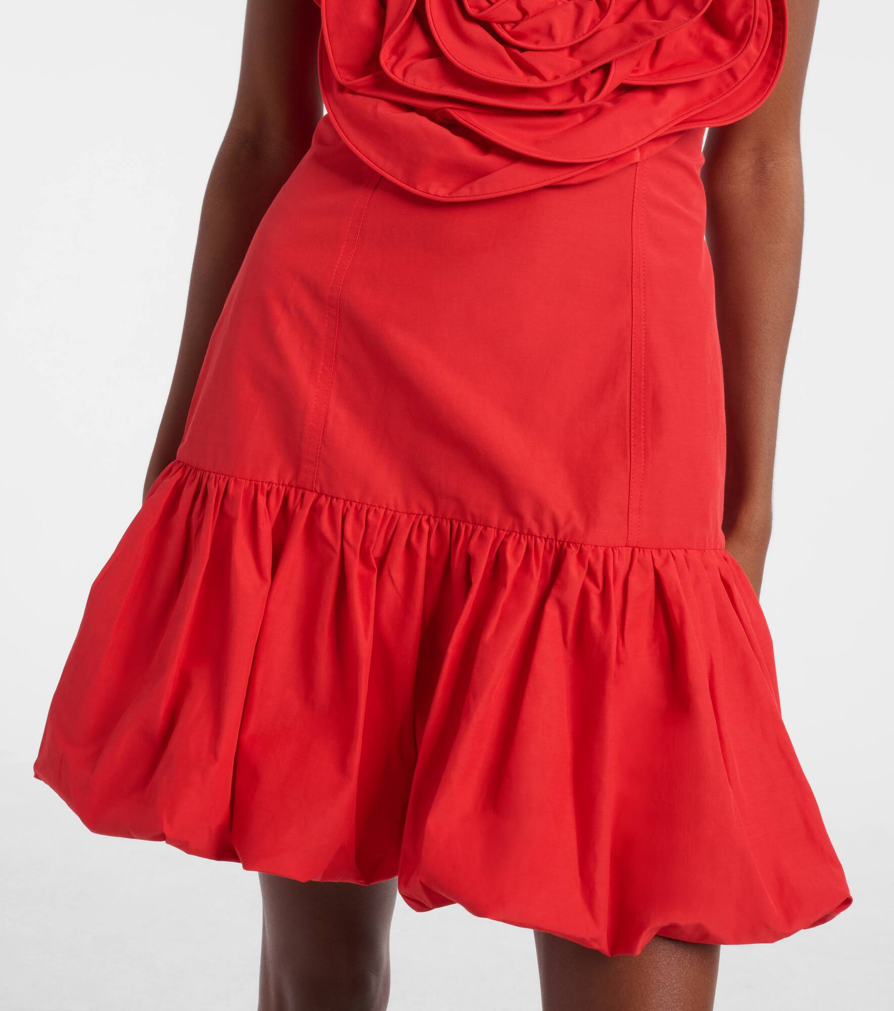 Floral-appliqué balloon minidress - 5
