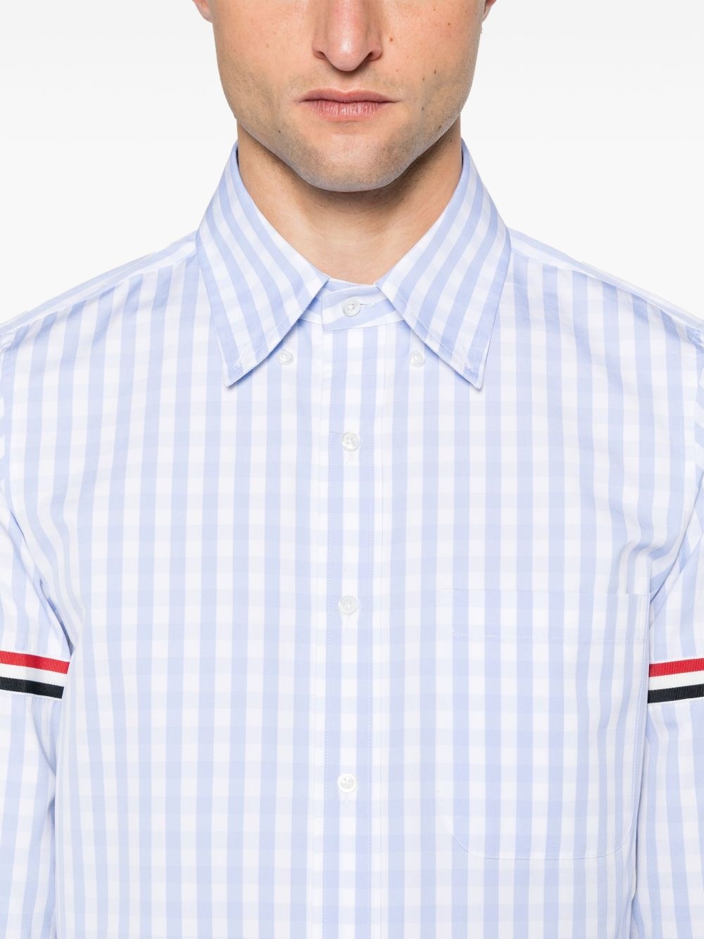 gingham-check poplin shirt - 5