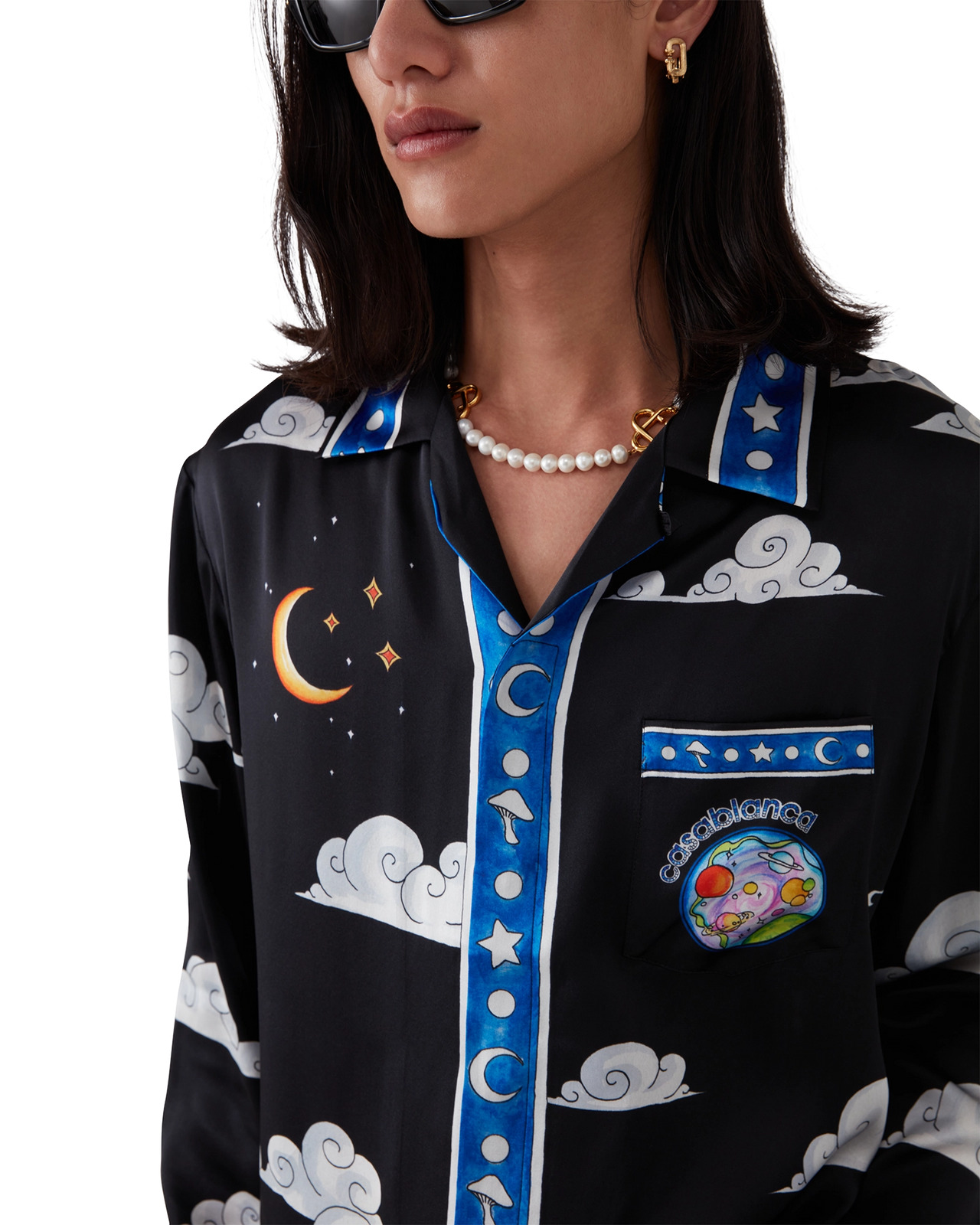 The Four Elements Long Sleeve Silk Shirt | Casablanca Paris - 4