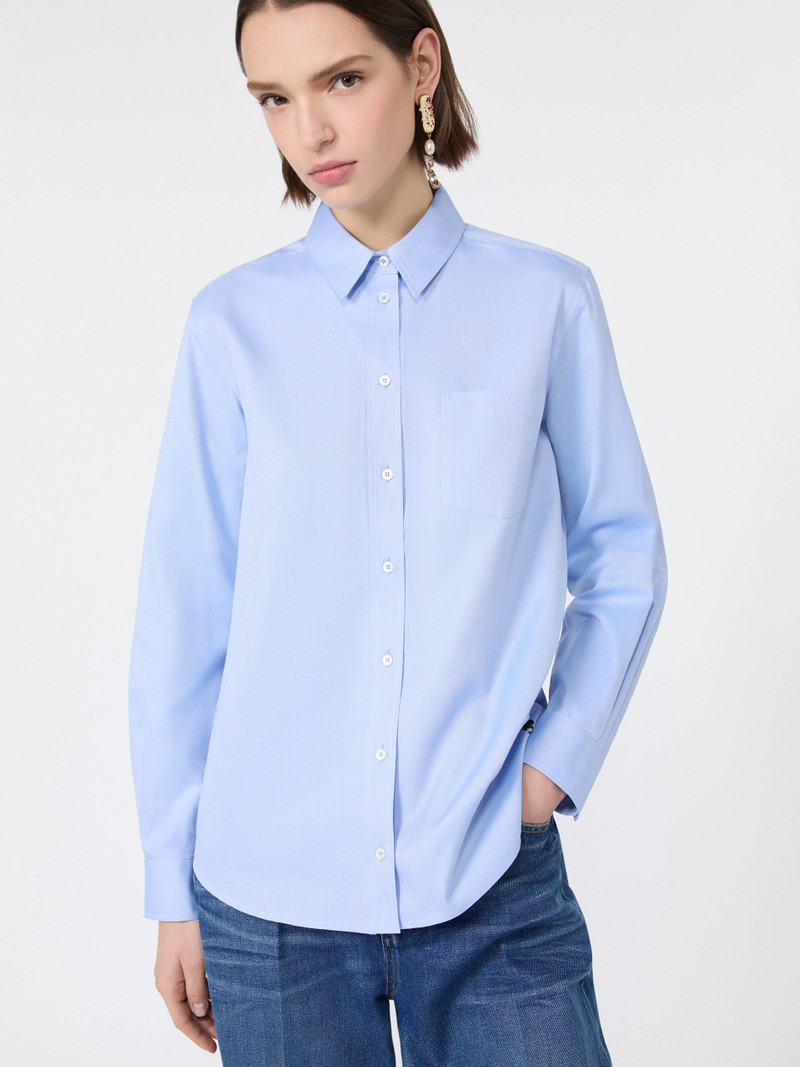 COBALTO Cotton Oxford shirt - LIGHT BLUE 5