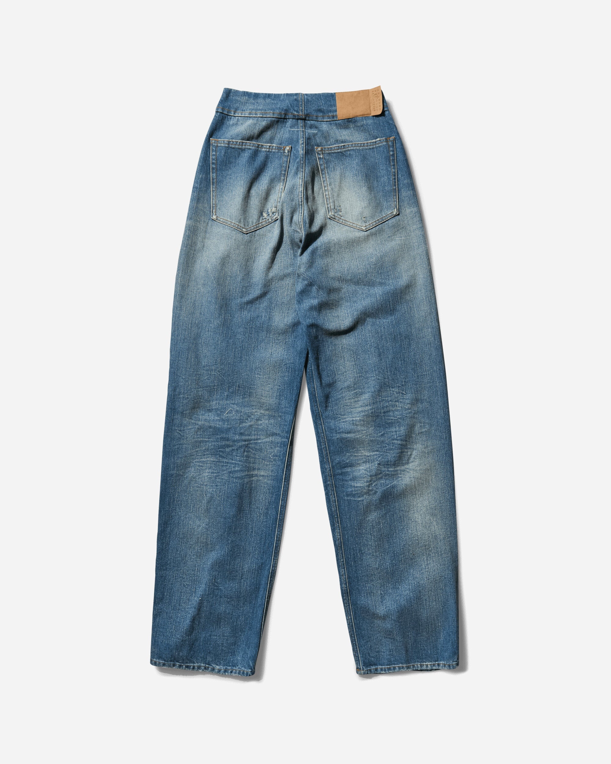 Women's Loose-Fit Distressed Denim Trousers Medium Blue - 2