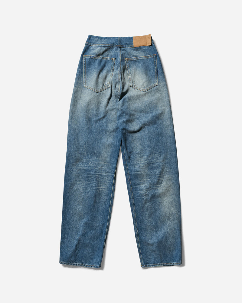 MM6 Maison Margiela Women's Loose-Fit Distressed Denim Trousers Medium Blue outlook