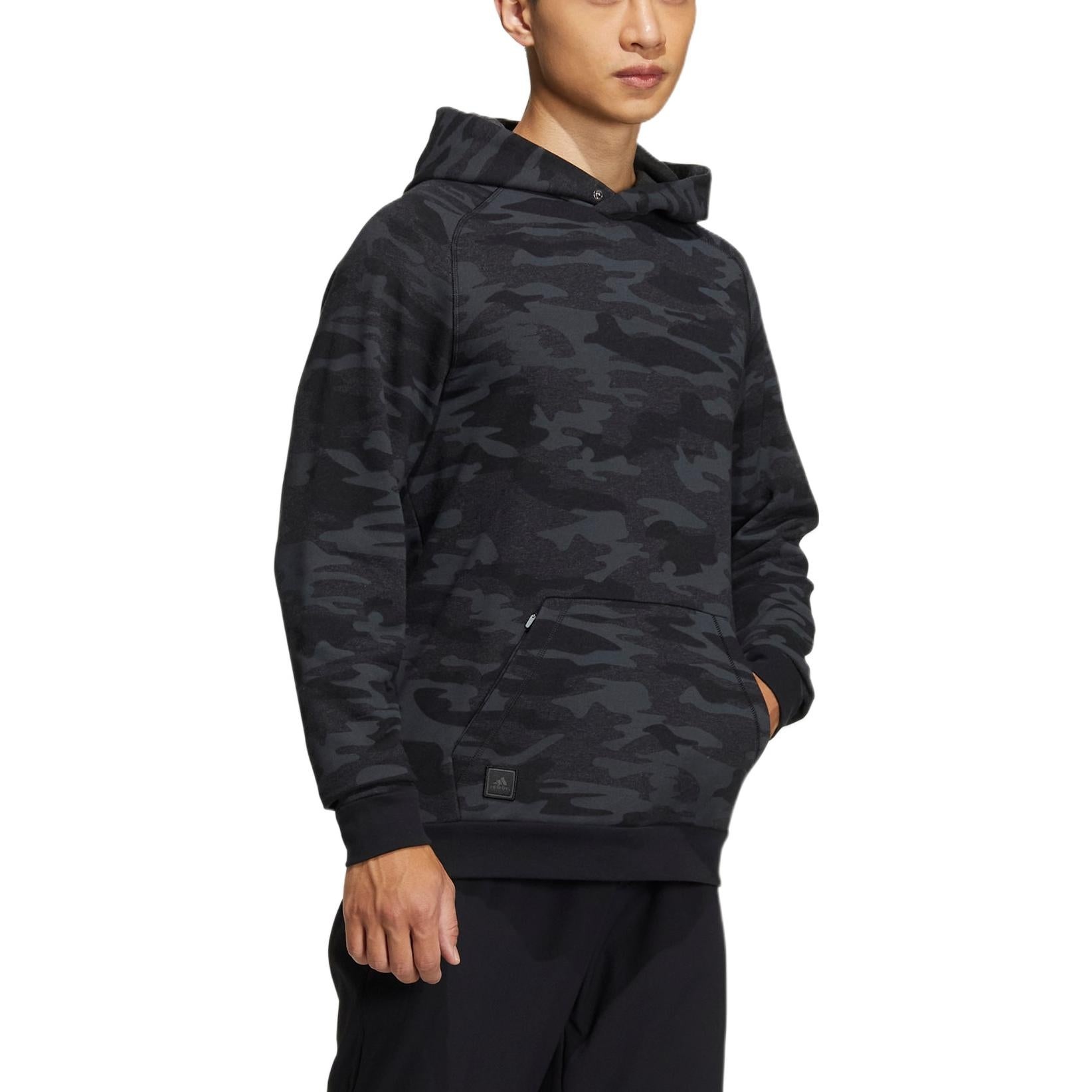 adidas Camouflage Kangaroo Pocket Hooded Long Sleeves Hoodie Men's Black HG3235 - 4