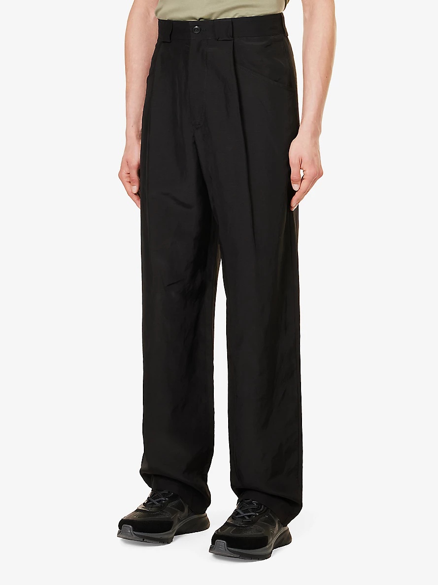 Relaxed-fit straight-leg woven-blend trousers - 3