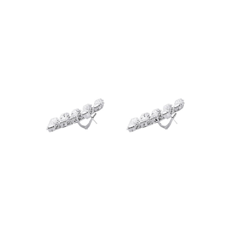 Women's 10pm Earrings in Shiny Silver 3
