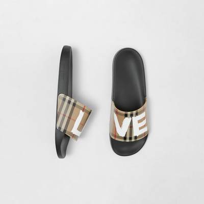 Burberry Love Print Vintage Check Slides outlook