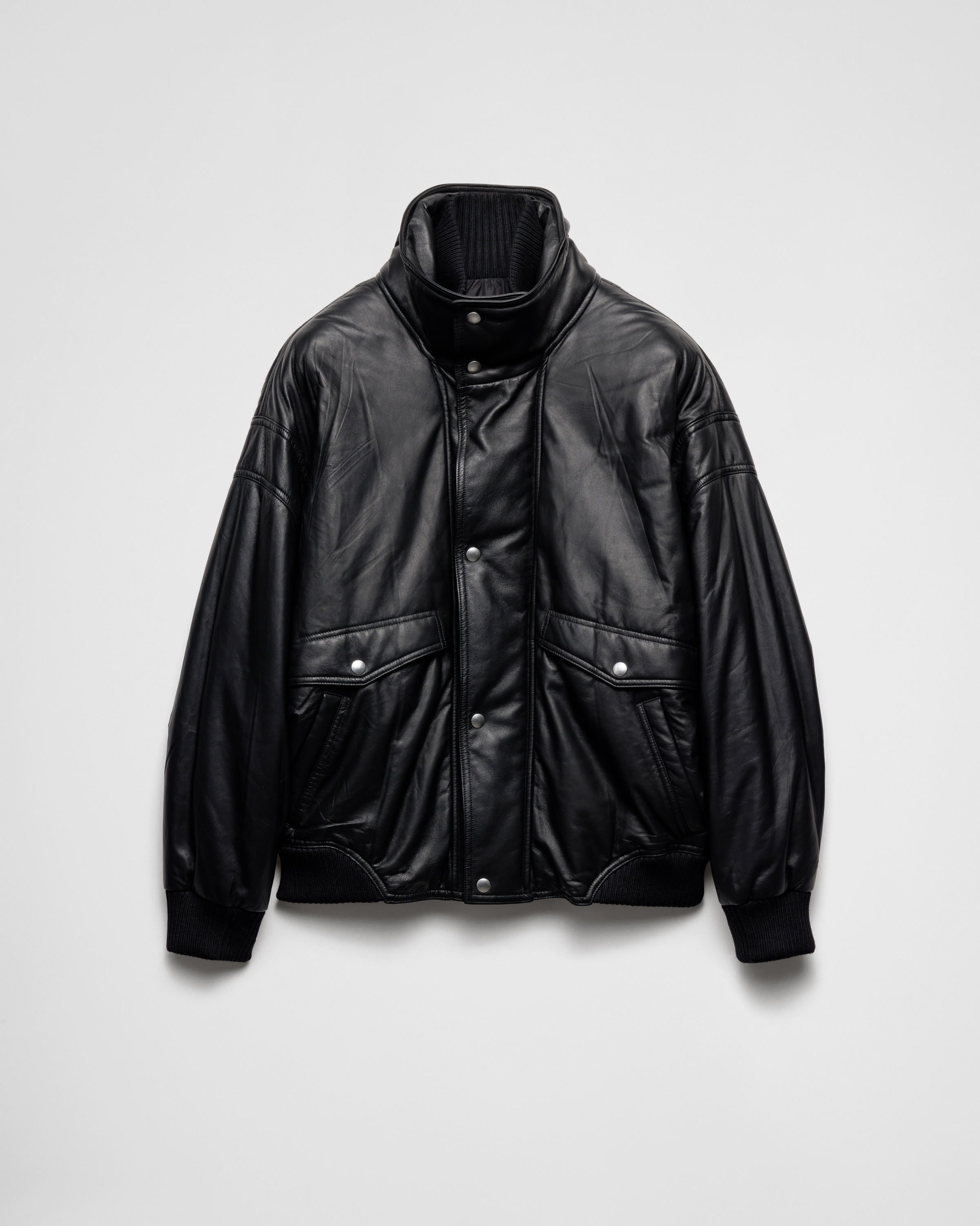 ジャケット PRADA Black Nappa Leather Bomber Jacket Prada Nappa Leather Bomber Jacket | Black | FARFETCH CA