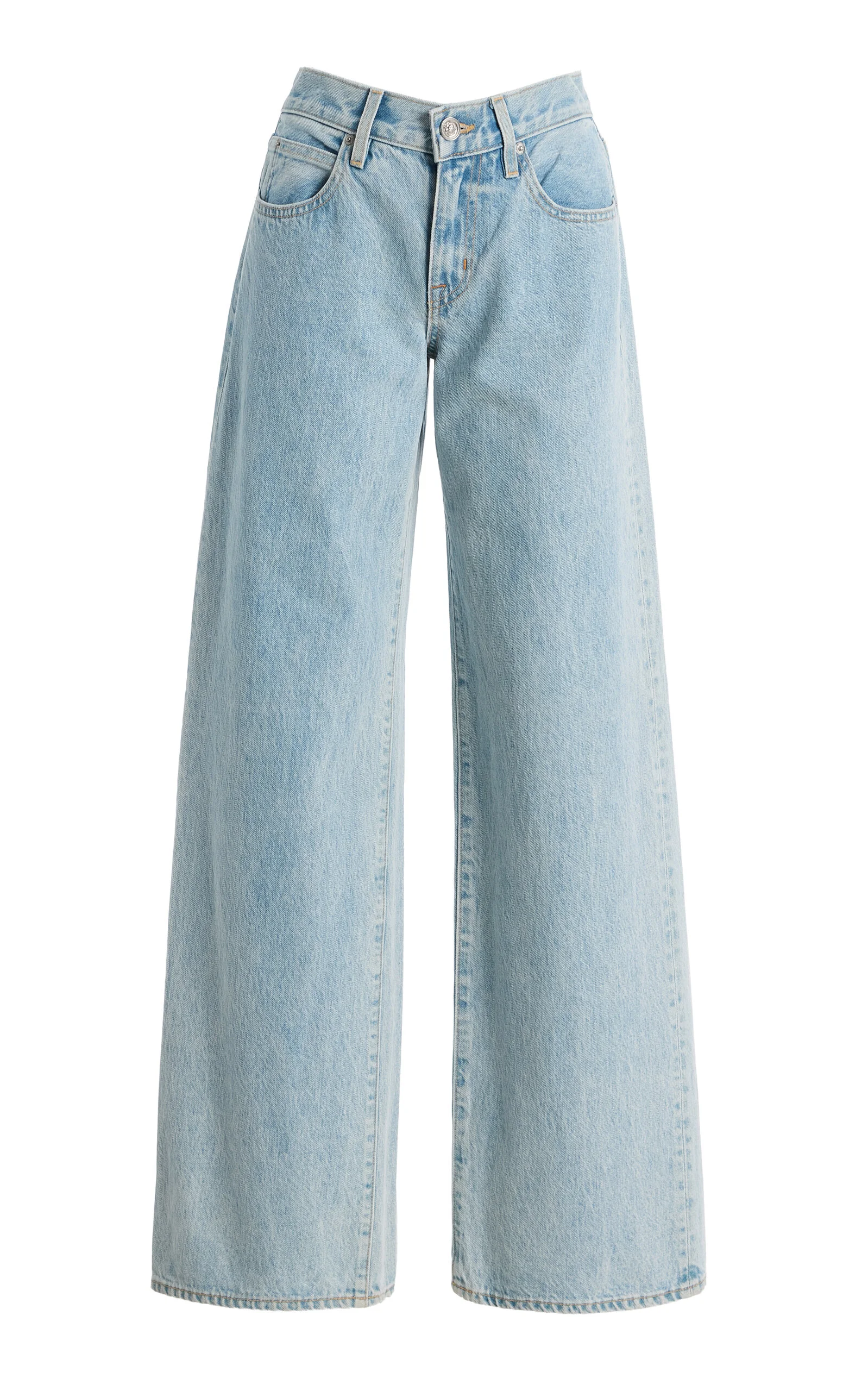 Mica Rigid Low-Rise Wide-Leg Jeans light wash - 1