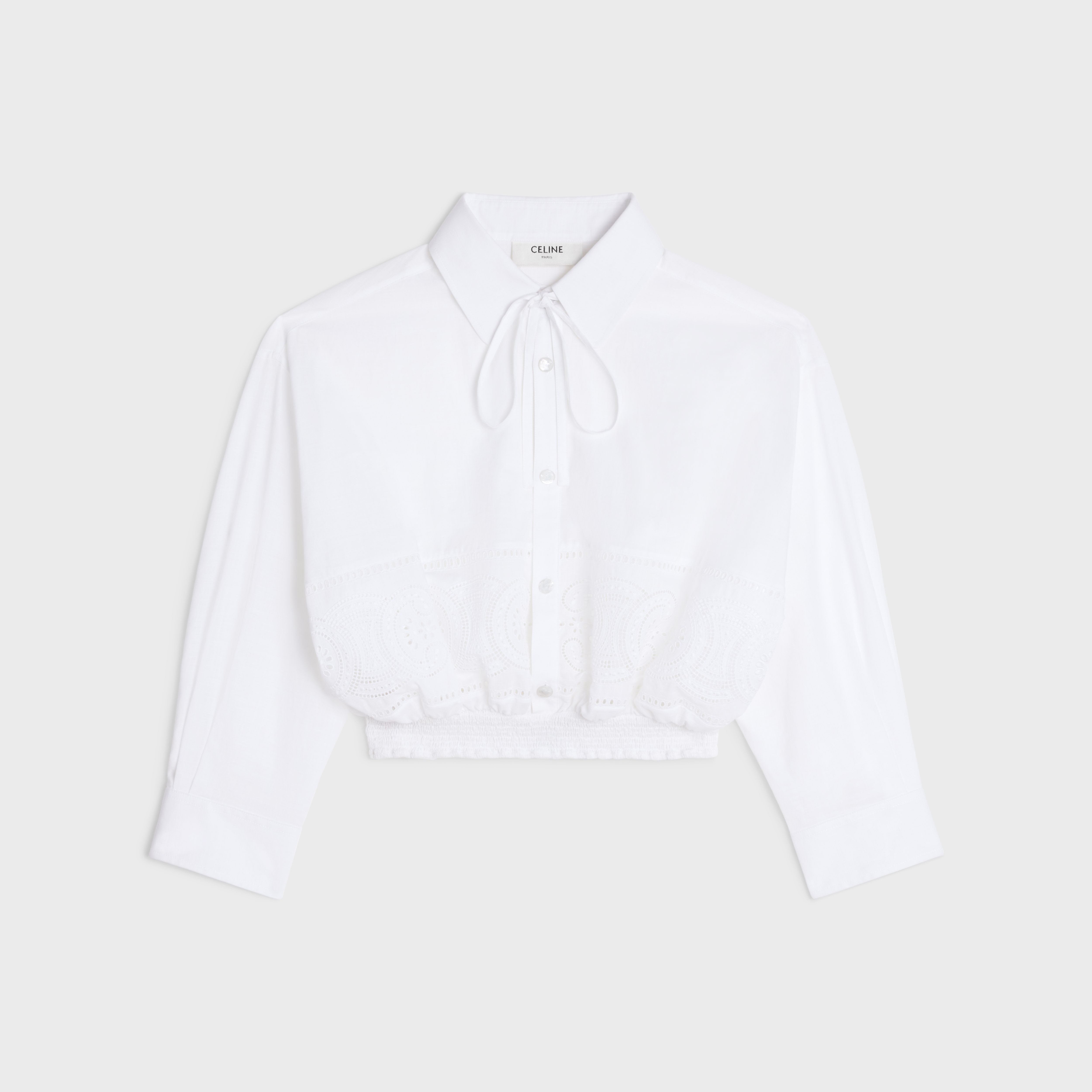 cropped smock shirt in cotton batiste - 1