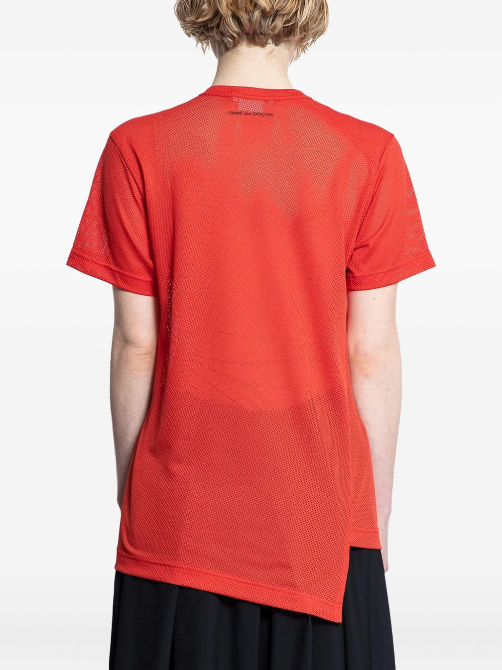 asymmetric mesh T-shirt - 2