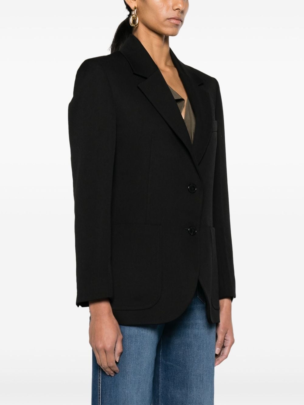 gabardine single-breasted blazer - 3