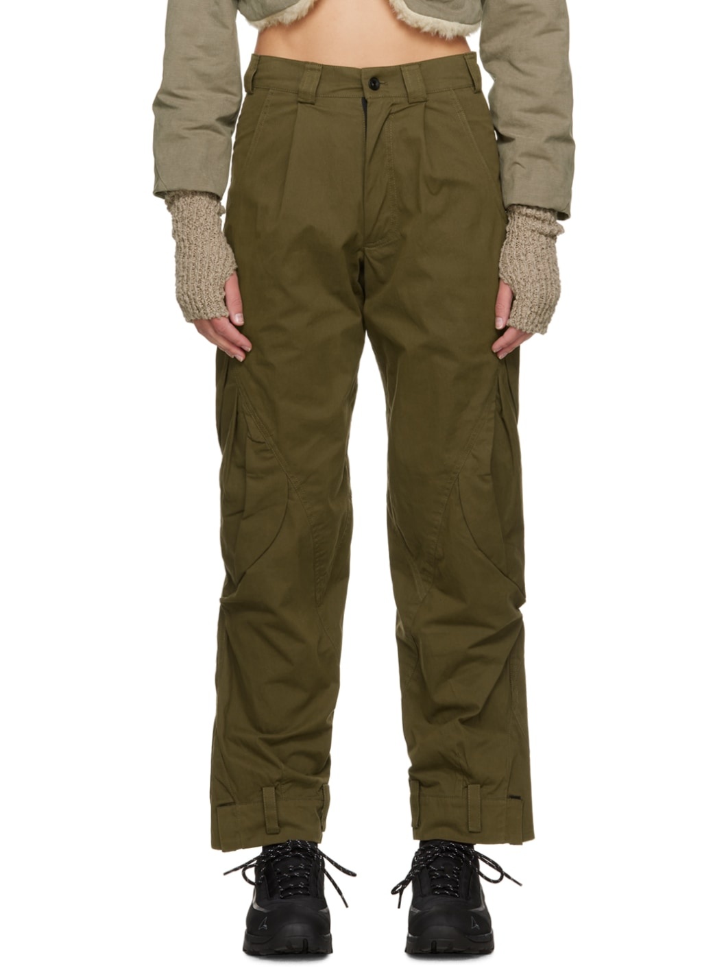 Khaki Cargo Trousers - 1