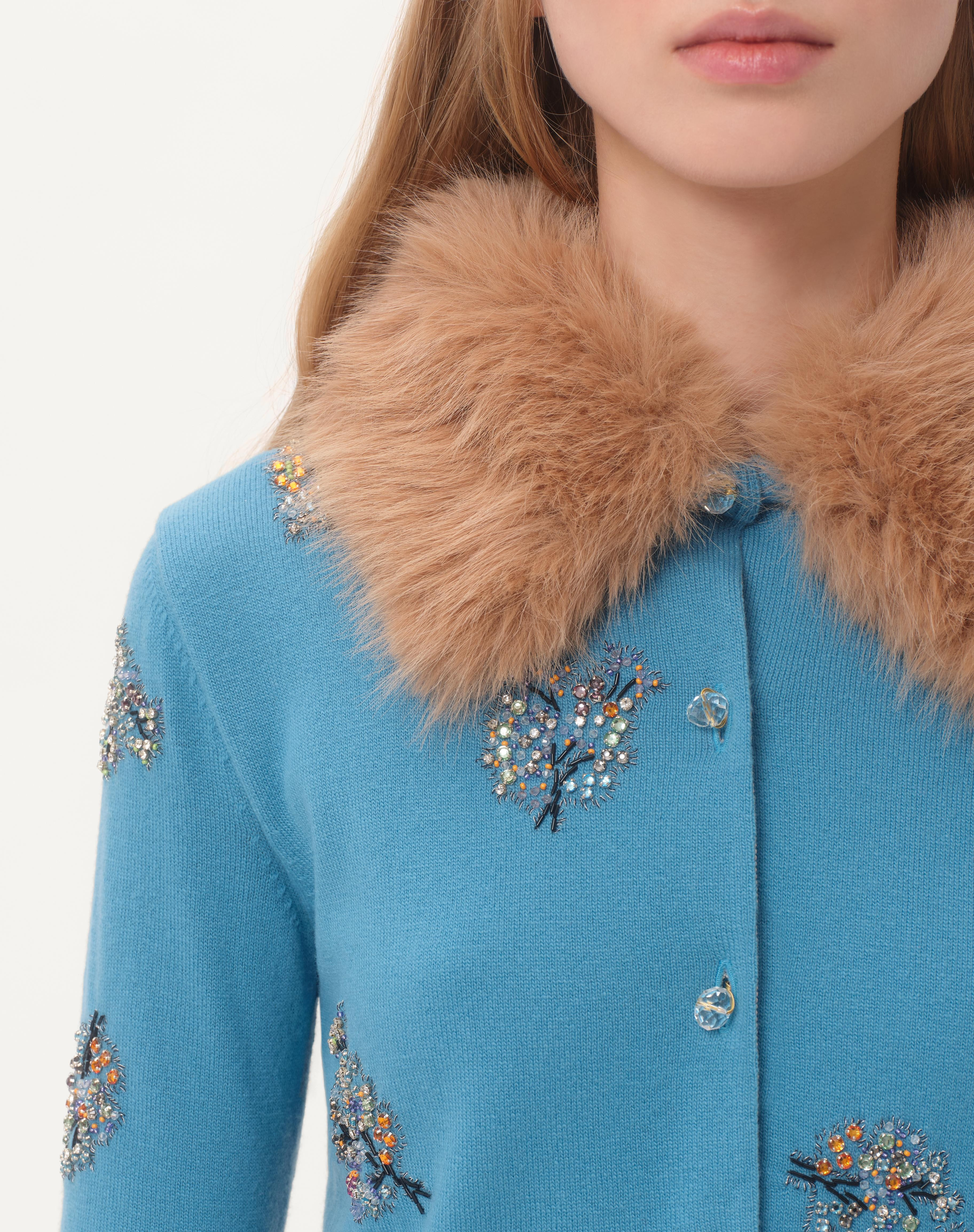 EMBROIDERED WOOL CARDIGAN - 4