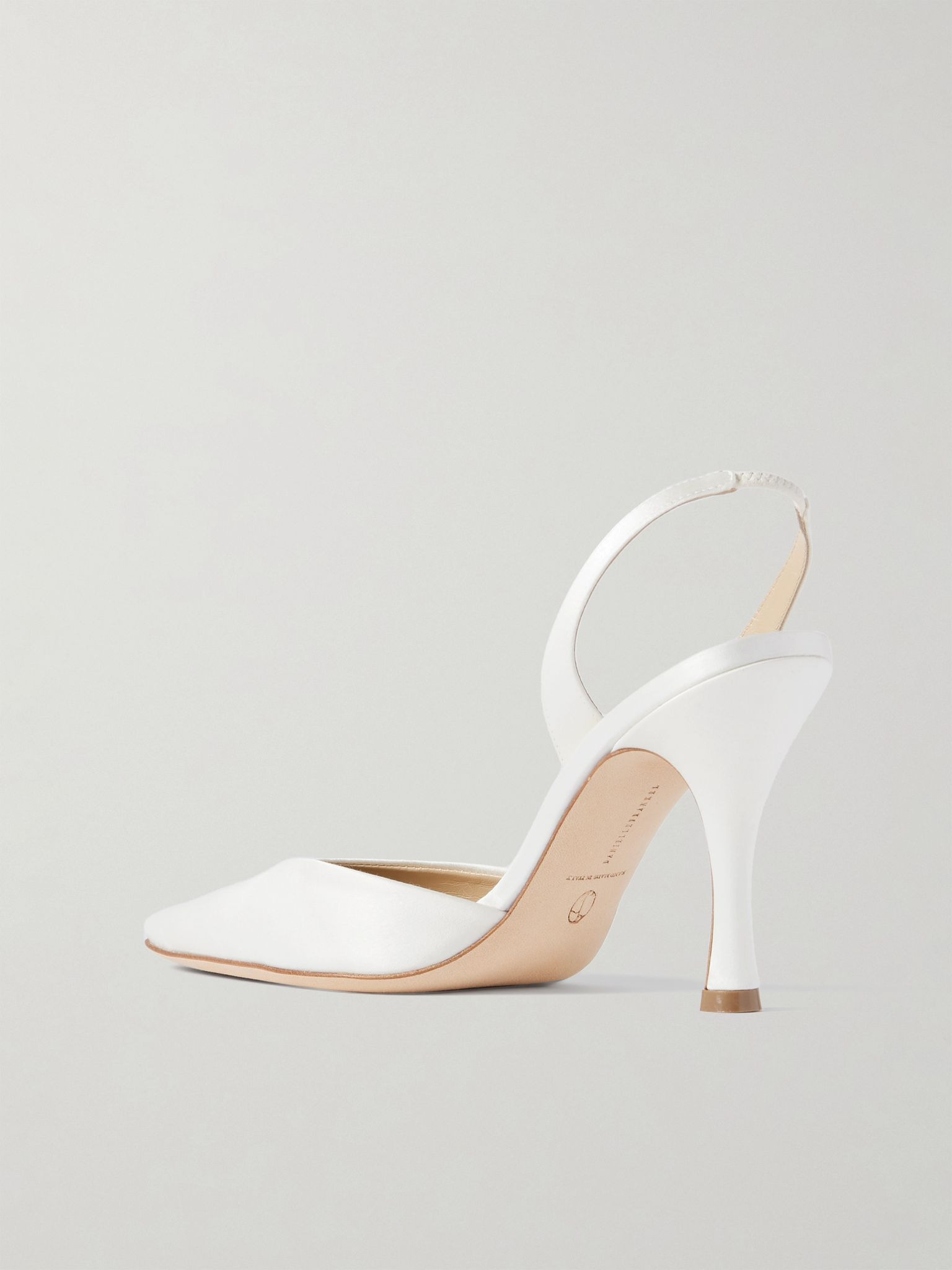 Hannah satin slingback pumps Ivory - 3