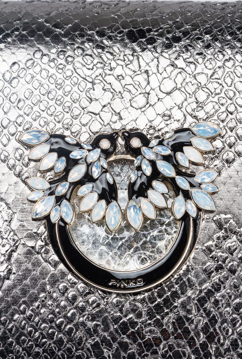 PINKO GALLERIA MINI LOVE BAG CLICK IN PUNCHED REPTILE SKIN 4
