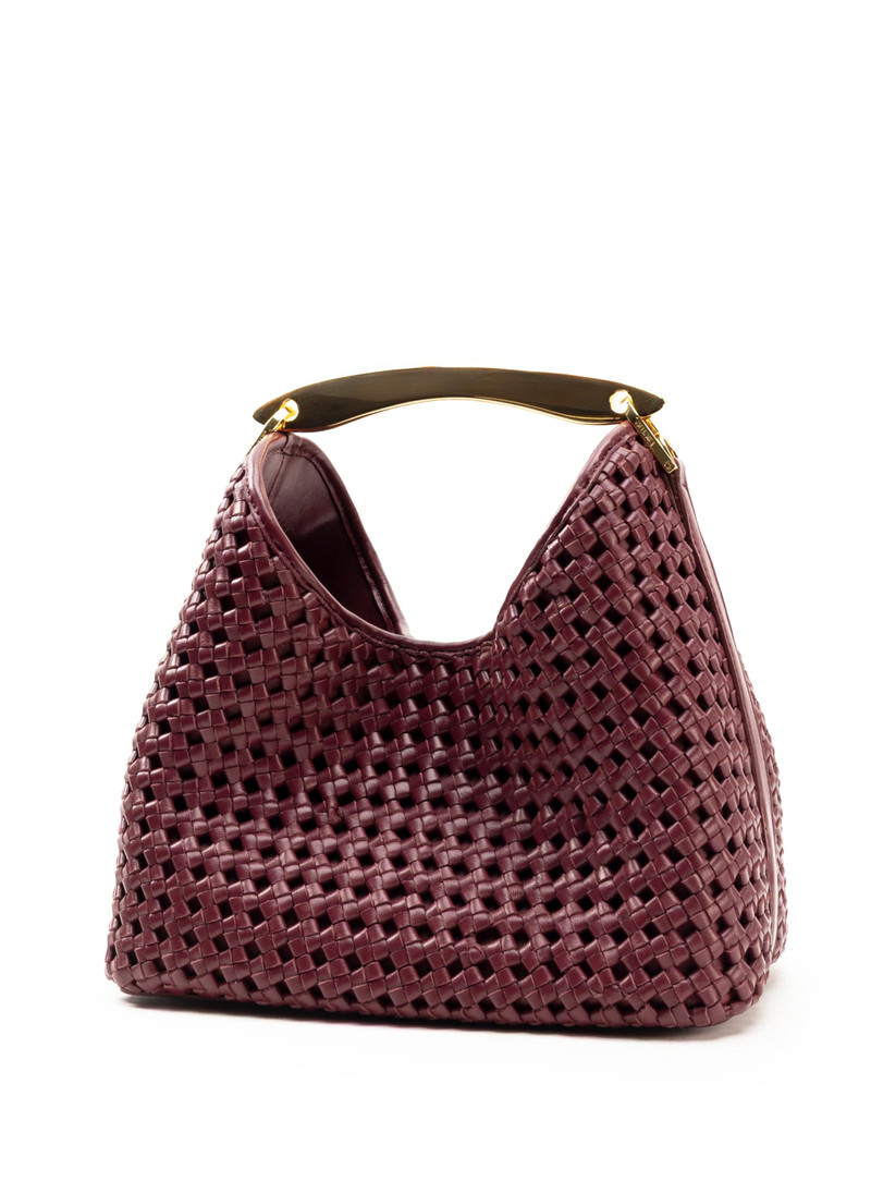 Elleme Boomerang Woven Leather Burgundy outlook