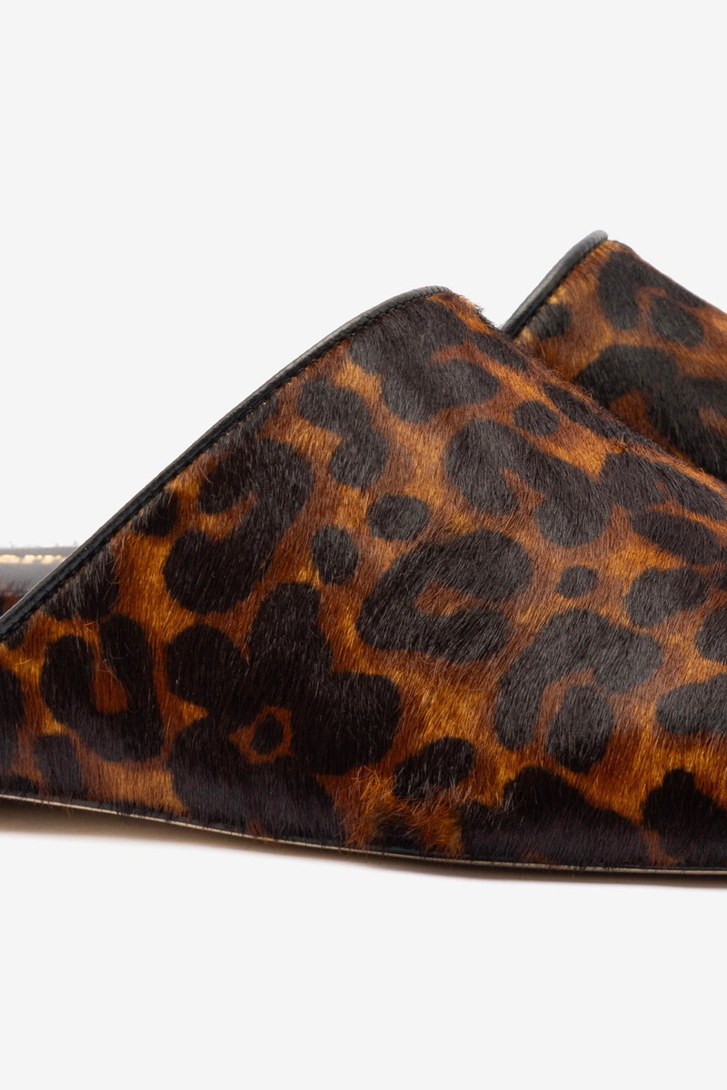 Venice Flat Mule In Leopard Print Calf Hair 4