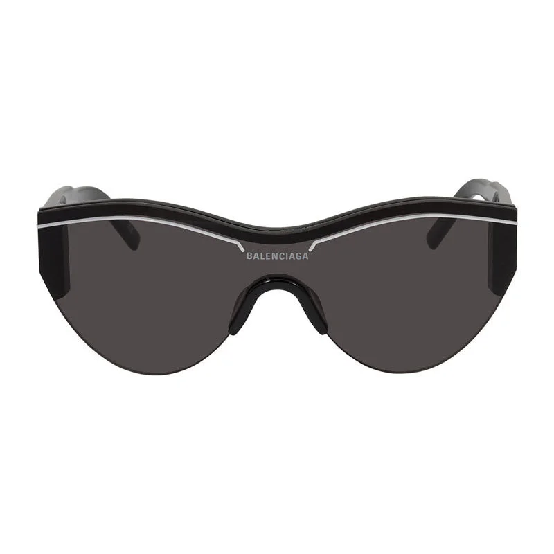 Balenciaga BB0004S001 Shield Semi-Rim Sunglasses — Black - 1