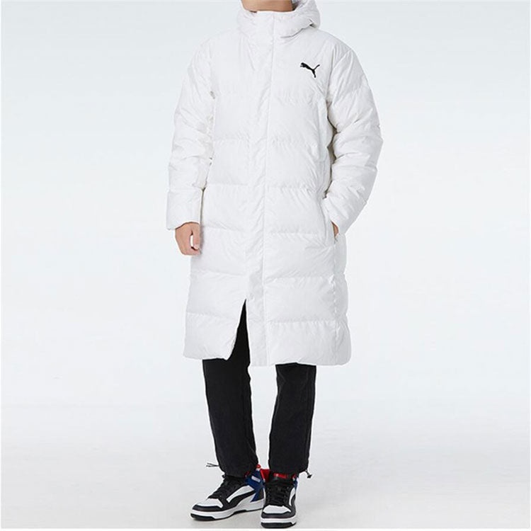 PUMA Long Oversized Down Jacket 'White Black' 585403-02 - 3