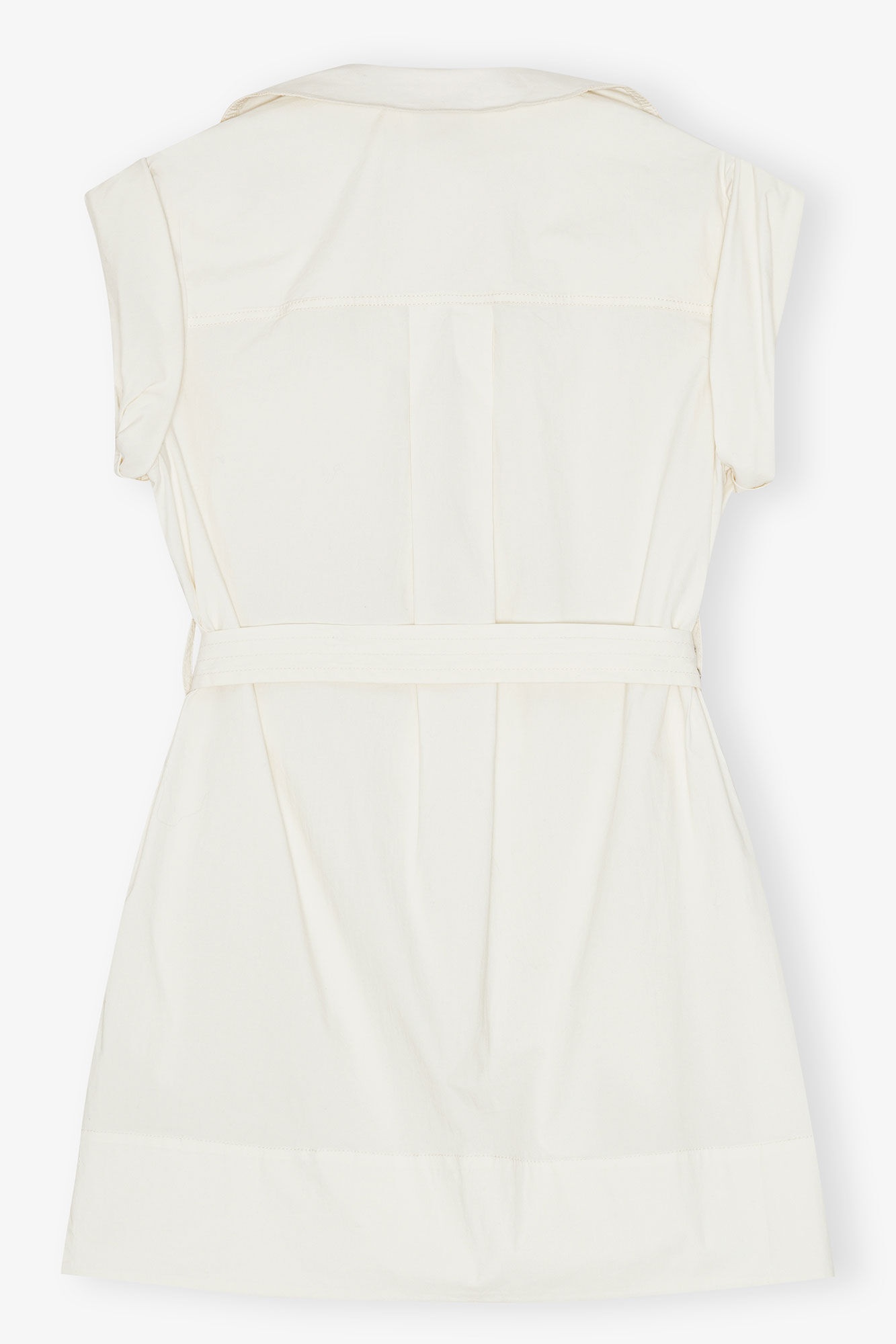 OFF-WHITE STRETCH COTTON MINI DRESS - 6