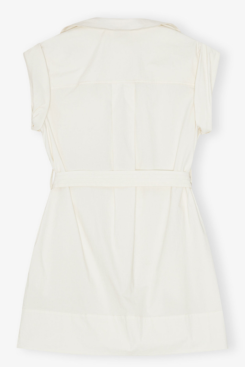 OFF-WHITE STRETCH COTTON MINI DRESS 6