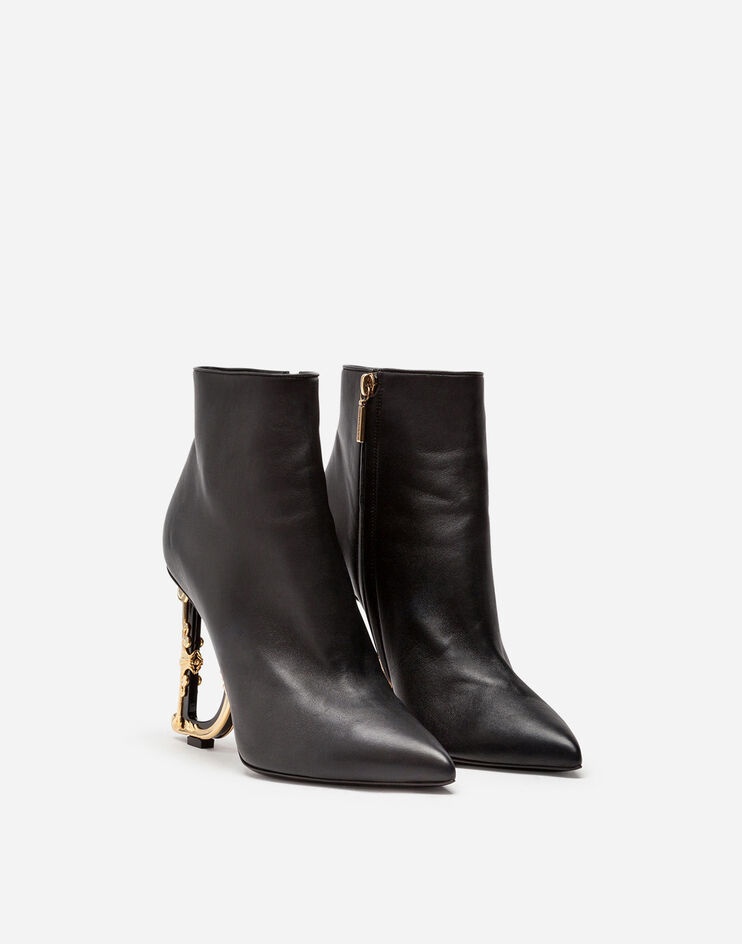 Nappa leather booties with baroque DG heel - 2