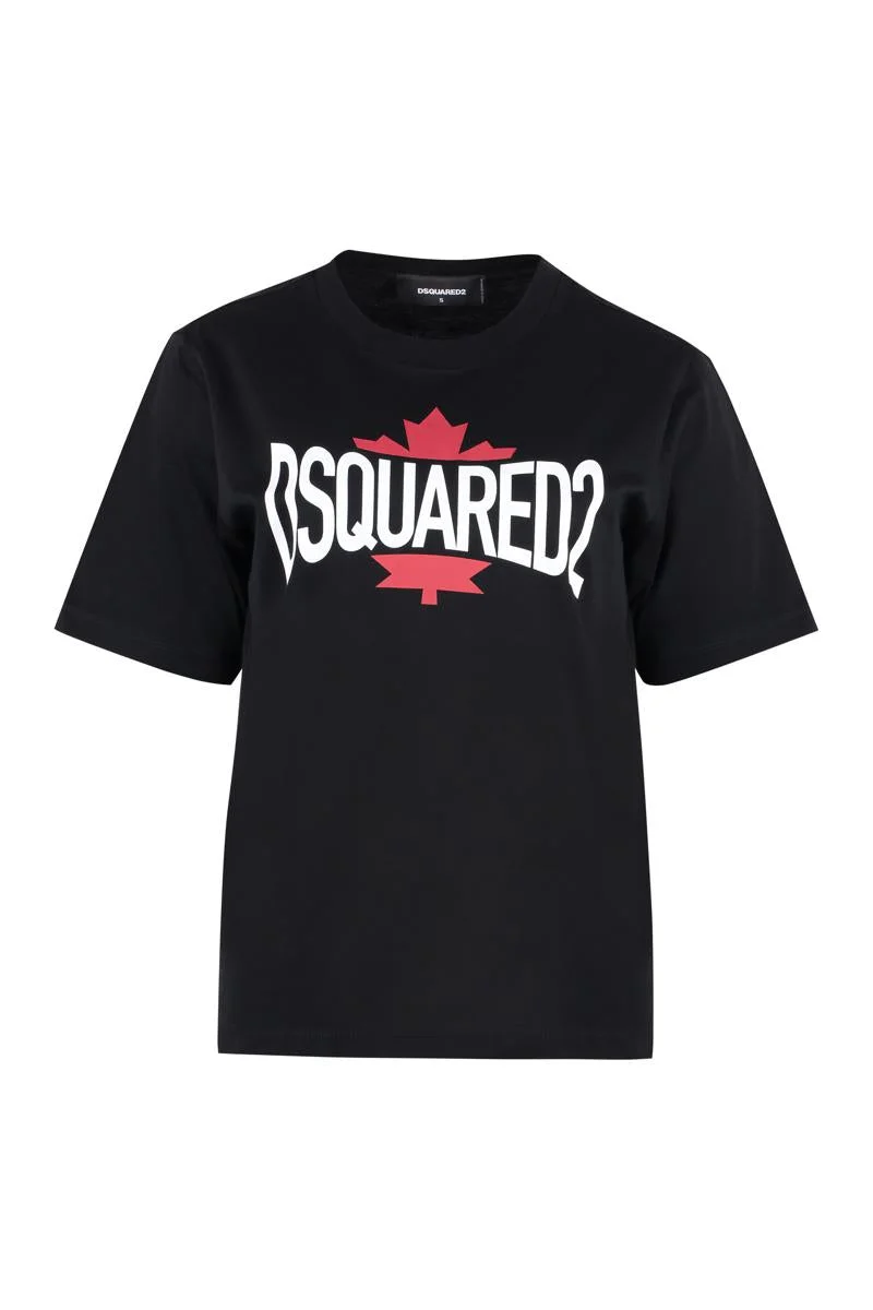 Dsquared2 DSQUARED2 SHORT SLEEVE PRINTED COTTON T-SHIRT - 1