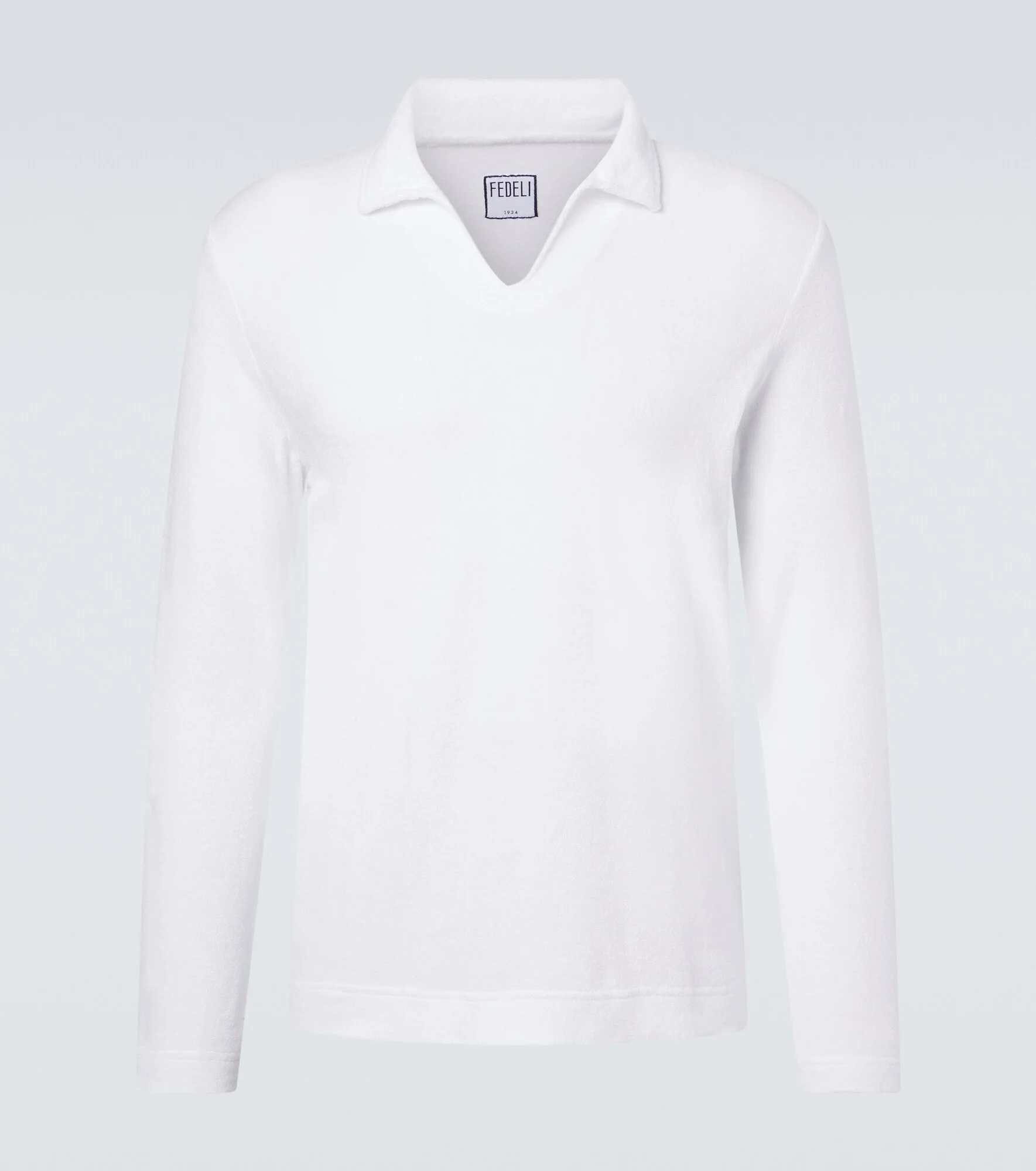 Cotton terry polo shirt - 1