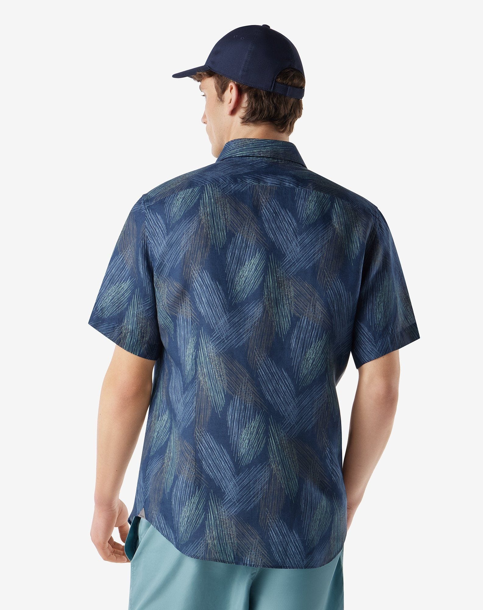 Pure linen shirt in shades of blue - 3