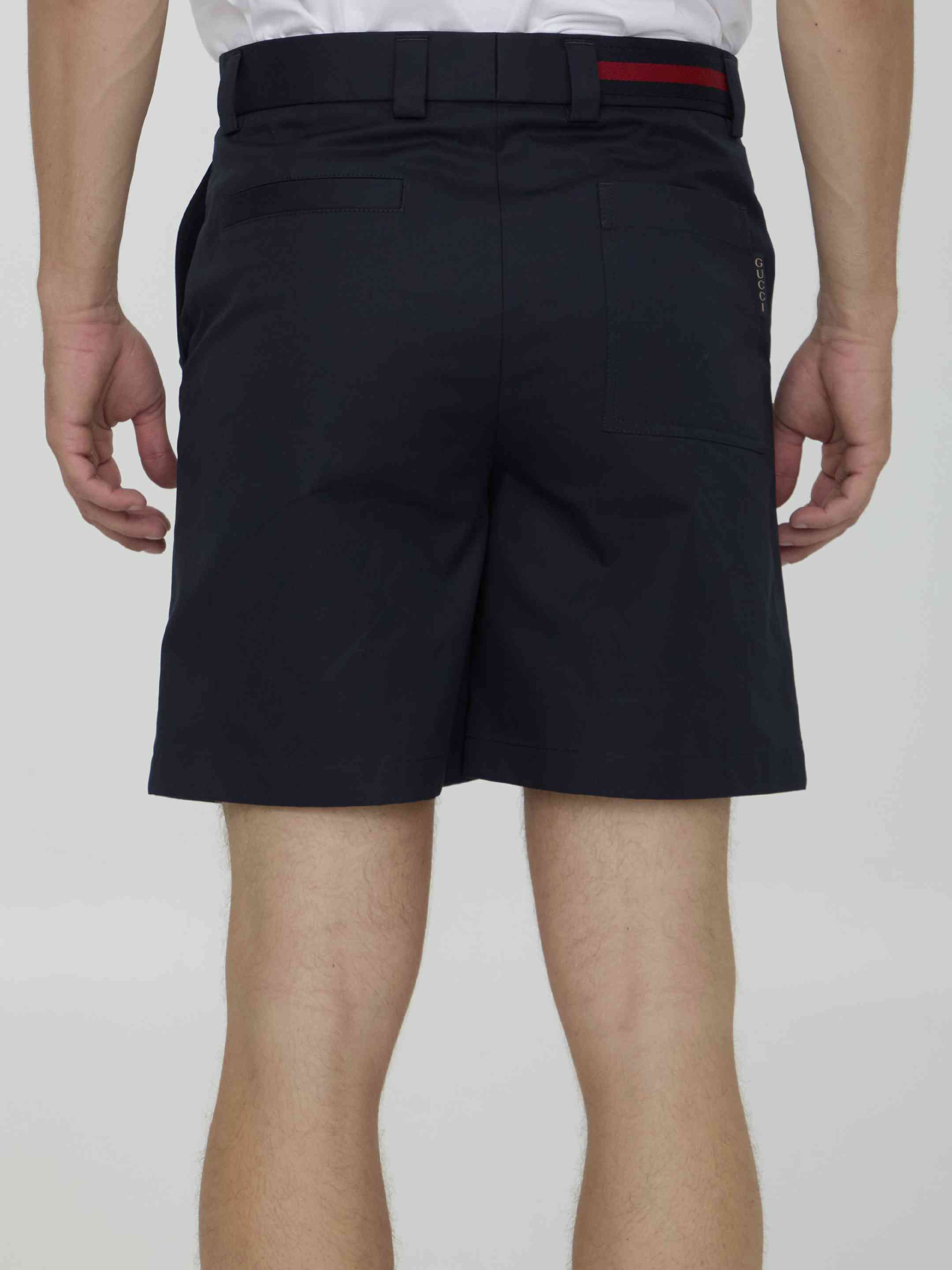 Gucci Men Bermuda Shorts In Double Cotton Twill - 4
