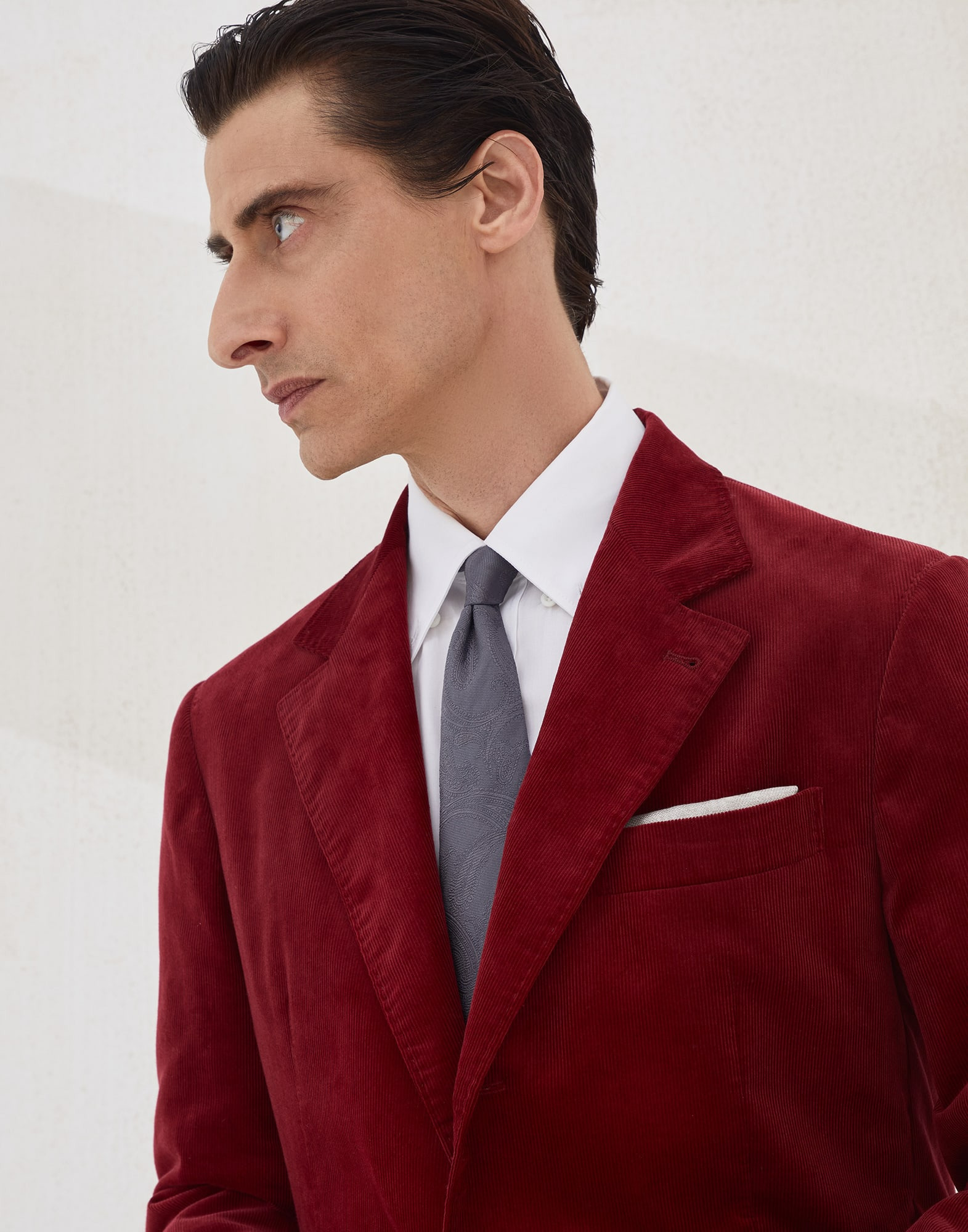 Sea Island cotton narrow wale corduroy deconstructed blazer - 3