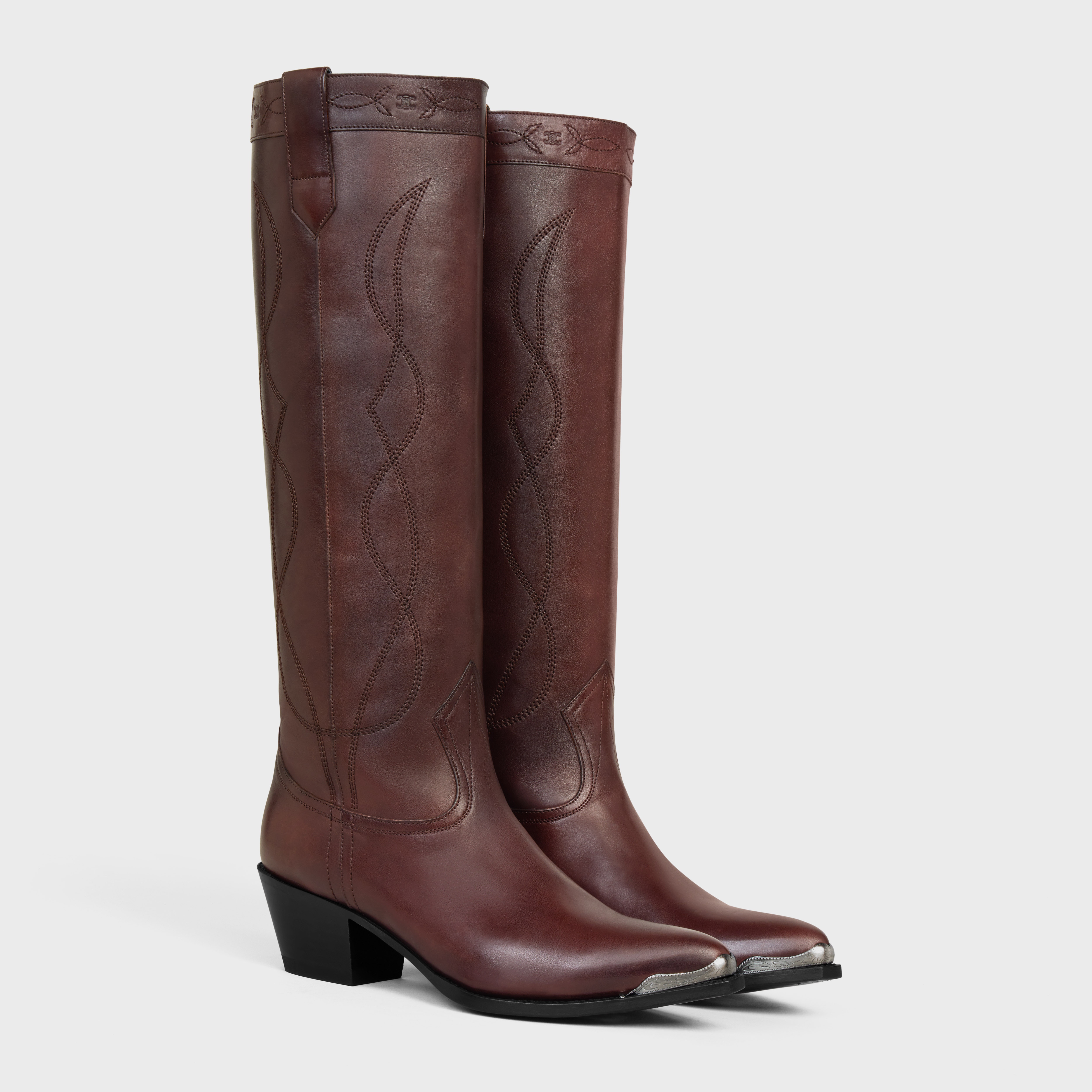Western boots high boot with metal toe in Calfskin - 2
