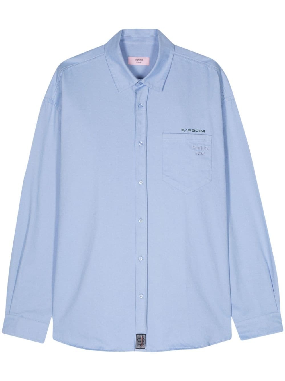 embroidered-logo cotton shirt - 1