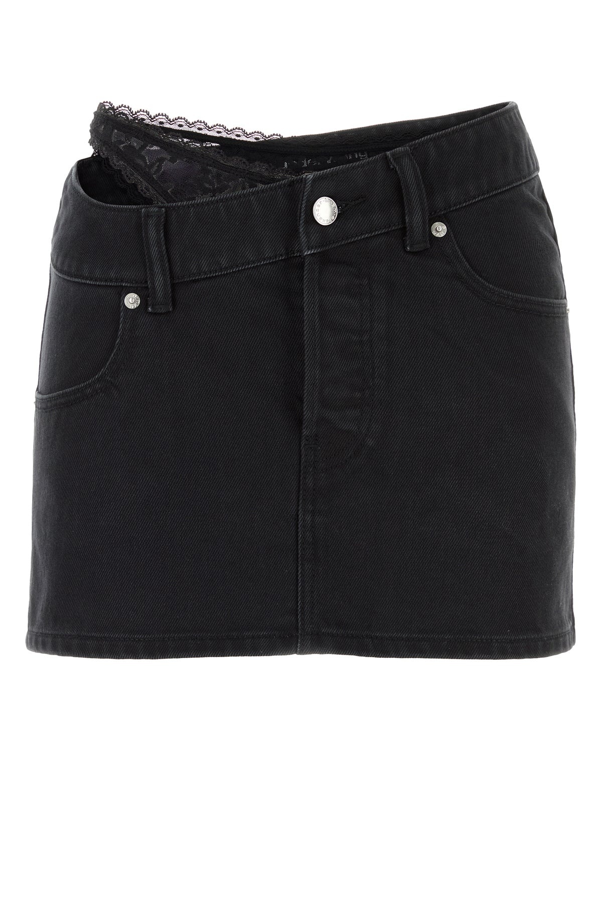 Black denim mini skirt - 1