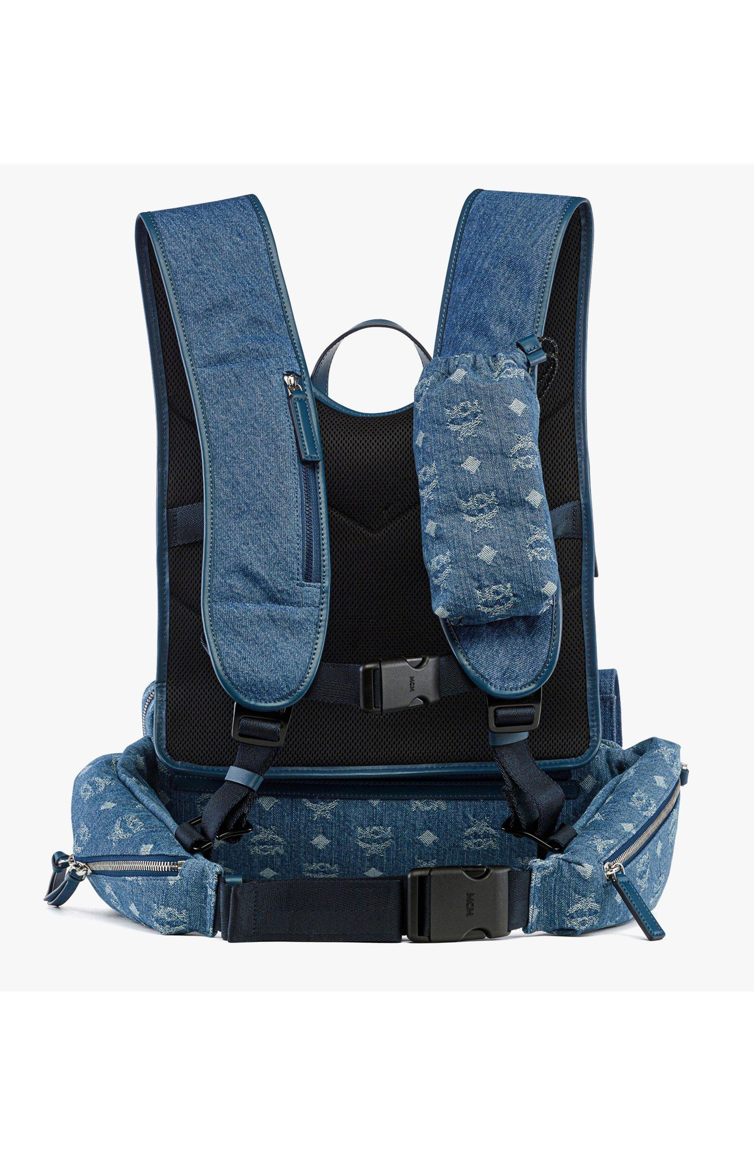MCM Aren Multi-Backpack in Monogram Denim Jacquard in Blue at Nordstrom - 5