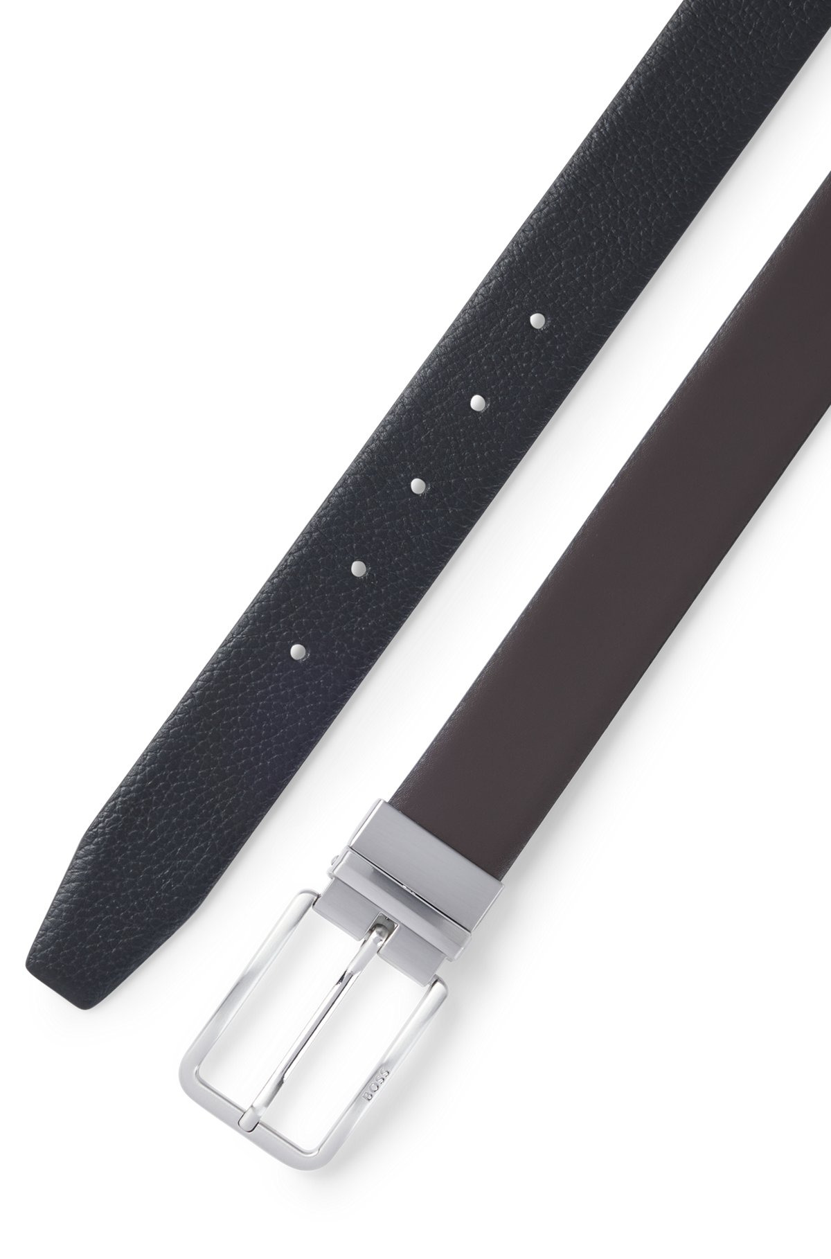 REVERSIBLE BELT IN GRAINED AND PLAIN LEATHER - 3
