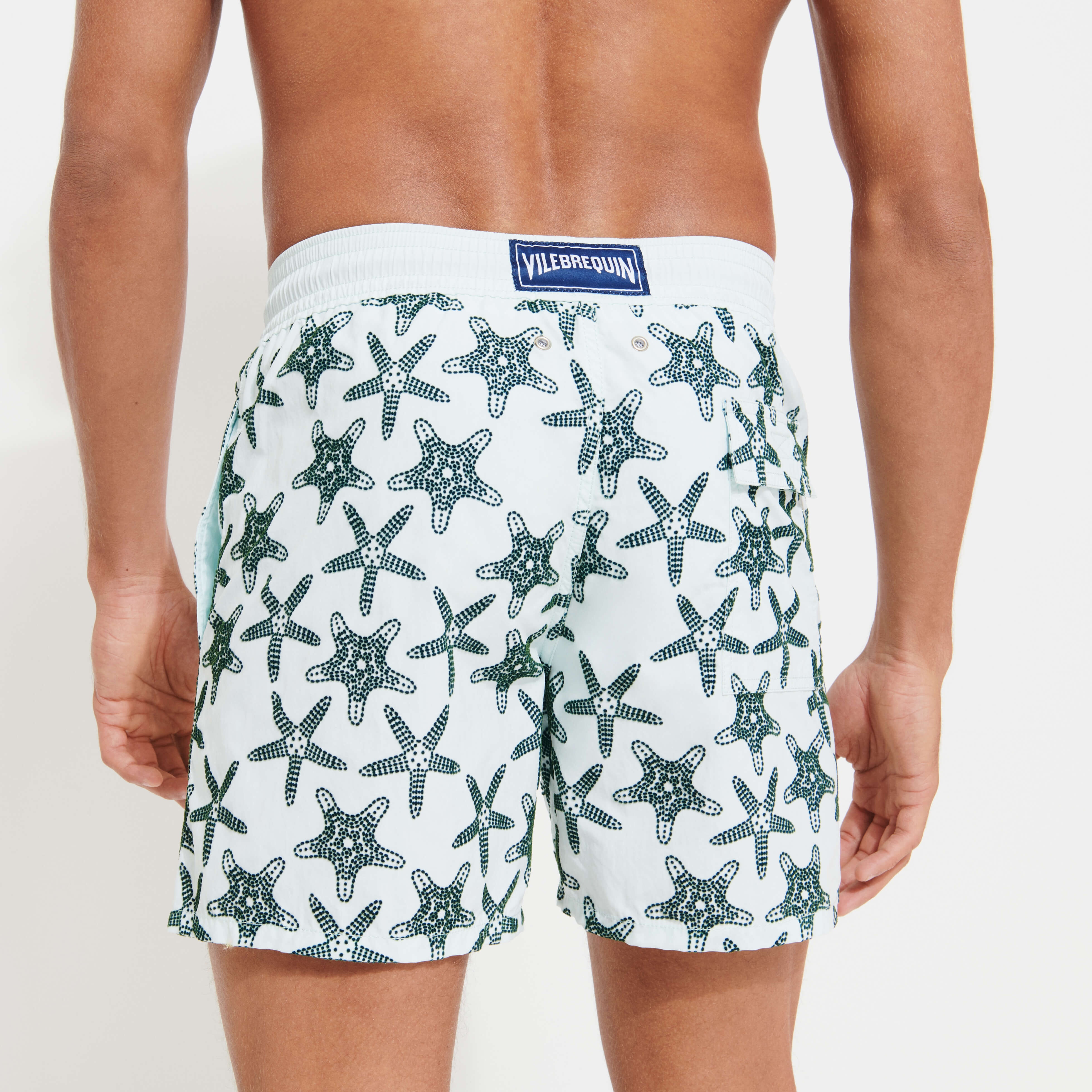 Men Swimwear Starfish Dance Flocked - 4