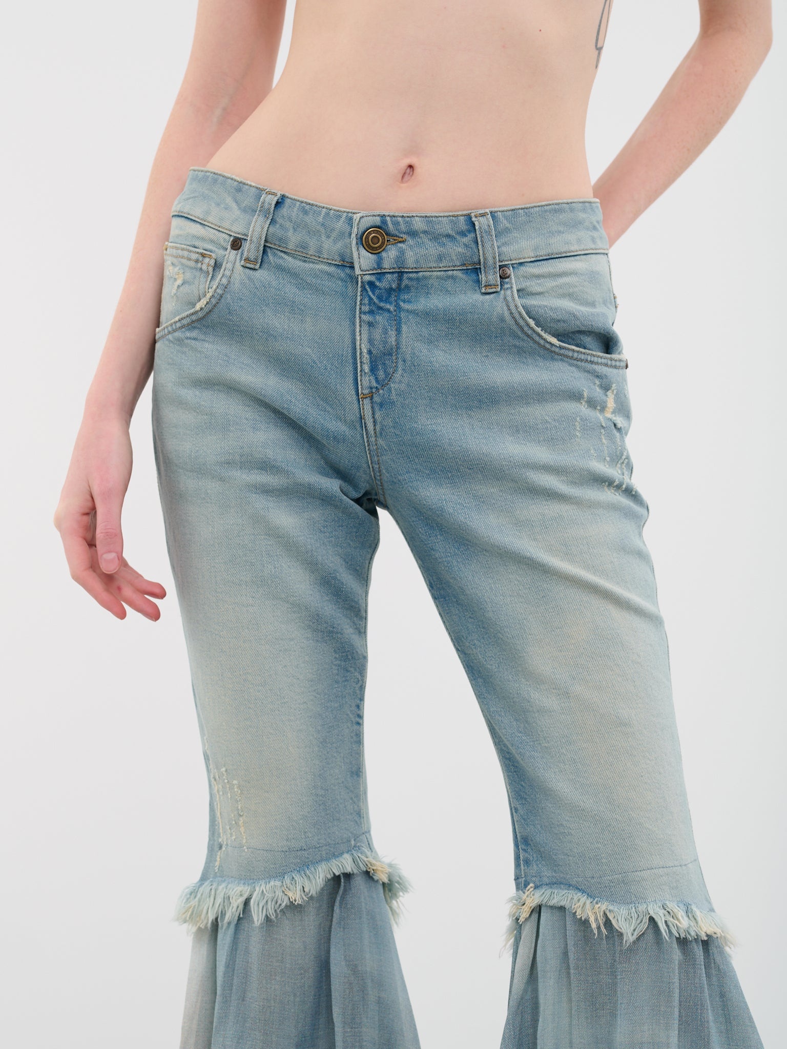 Blumarine Flounce Chiffon Jeans | hlorenzo | REVERSIBLE