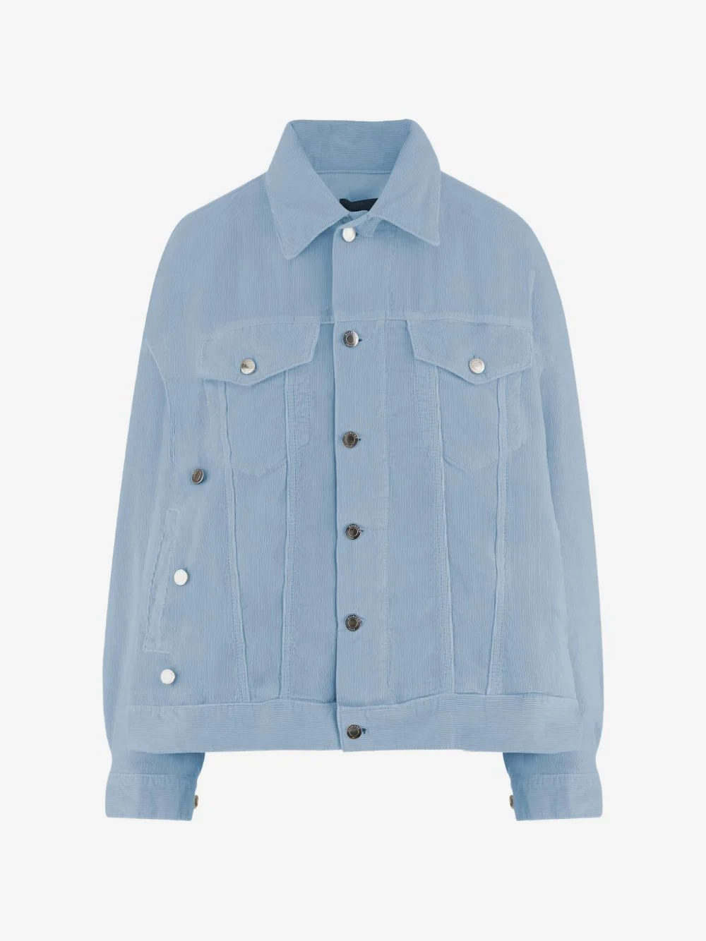ribbed-knit button-up jacket - 1