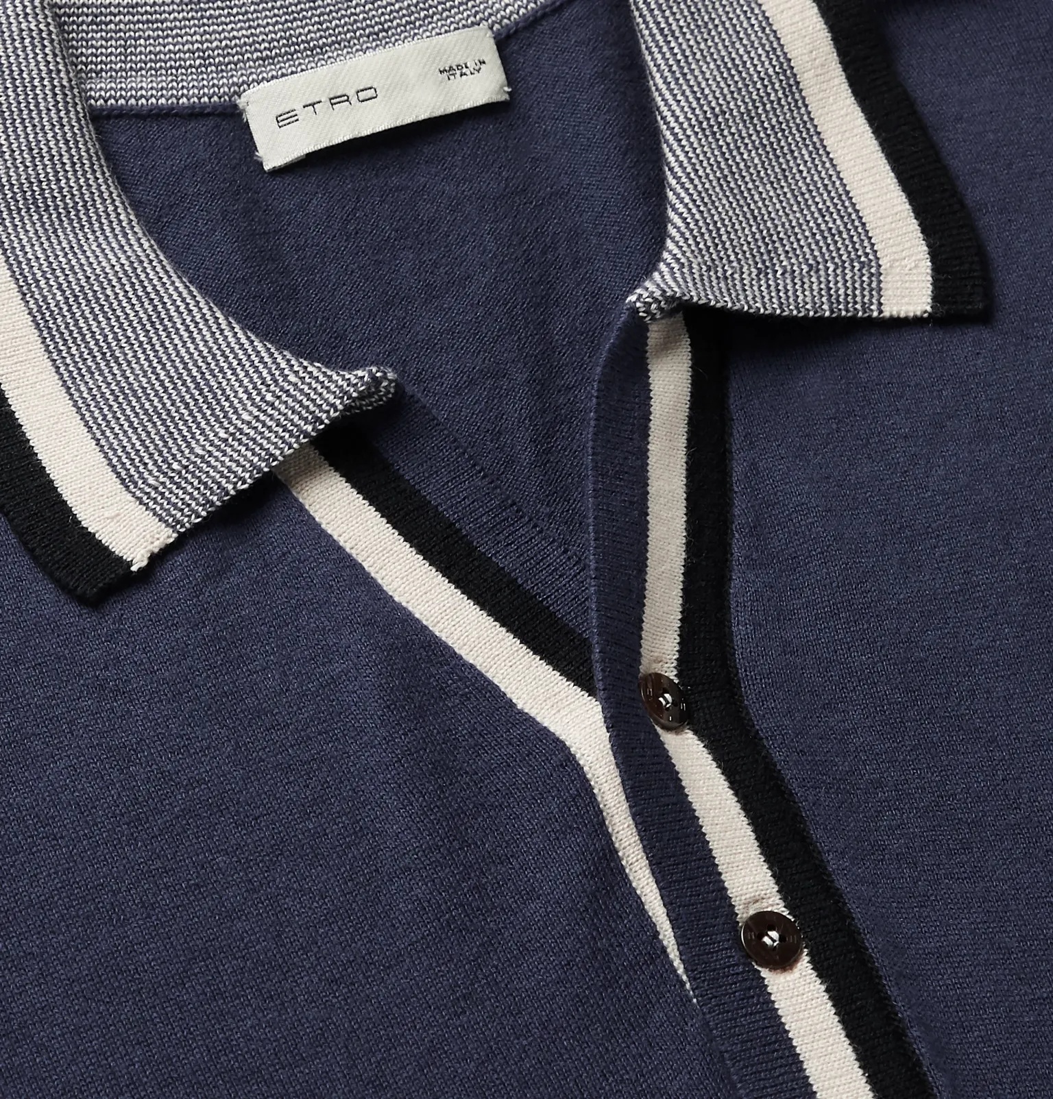 Contrast-Tipped Cotton and Cashmere-Blend Polo Shirt - 5